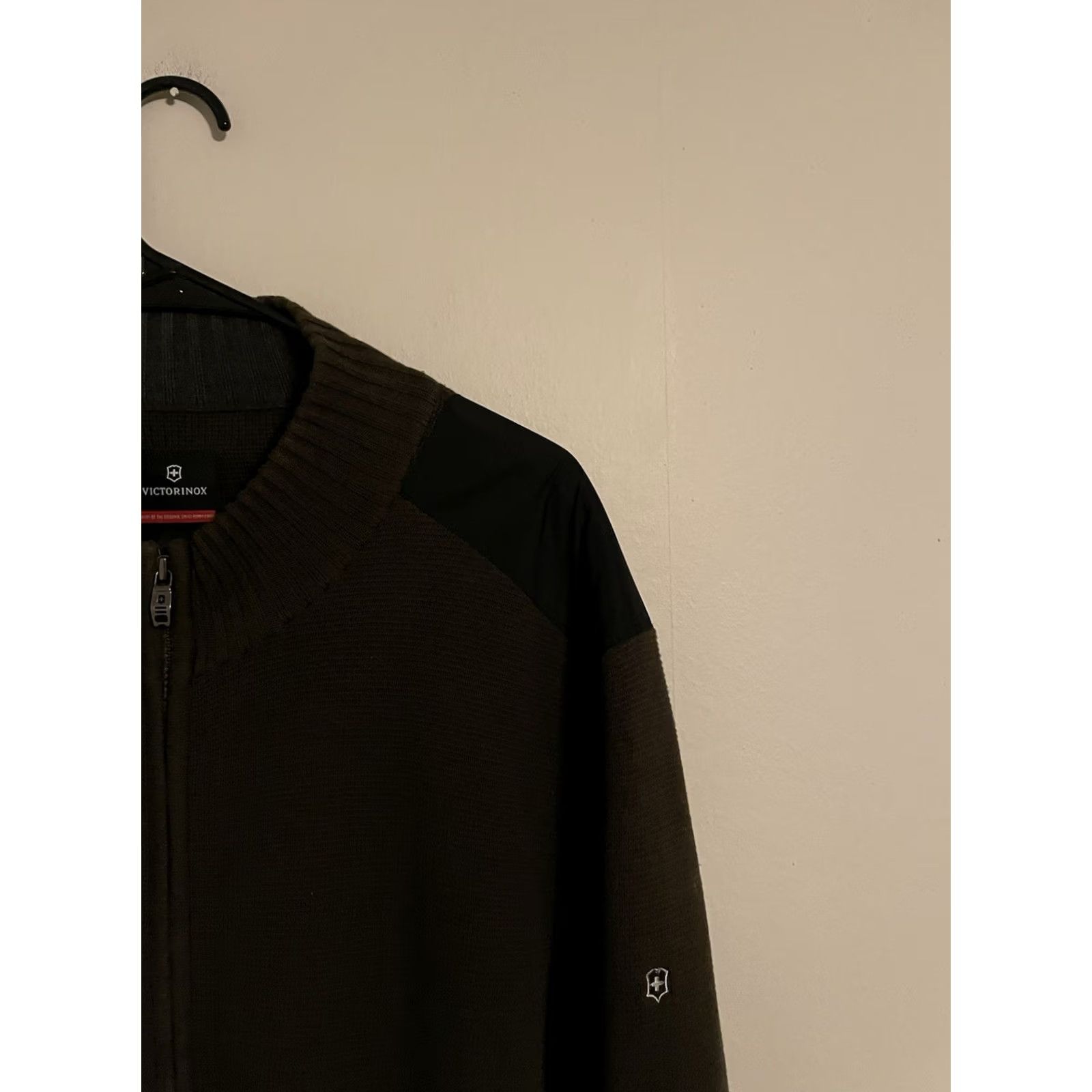 Victorinox Viktorinox Swiss Army Olive Green Full Zip Knit Patches Sweater - Men's 2XL XXL Size US XXL / EU 58 / 5 - 2 Thumbnail