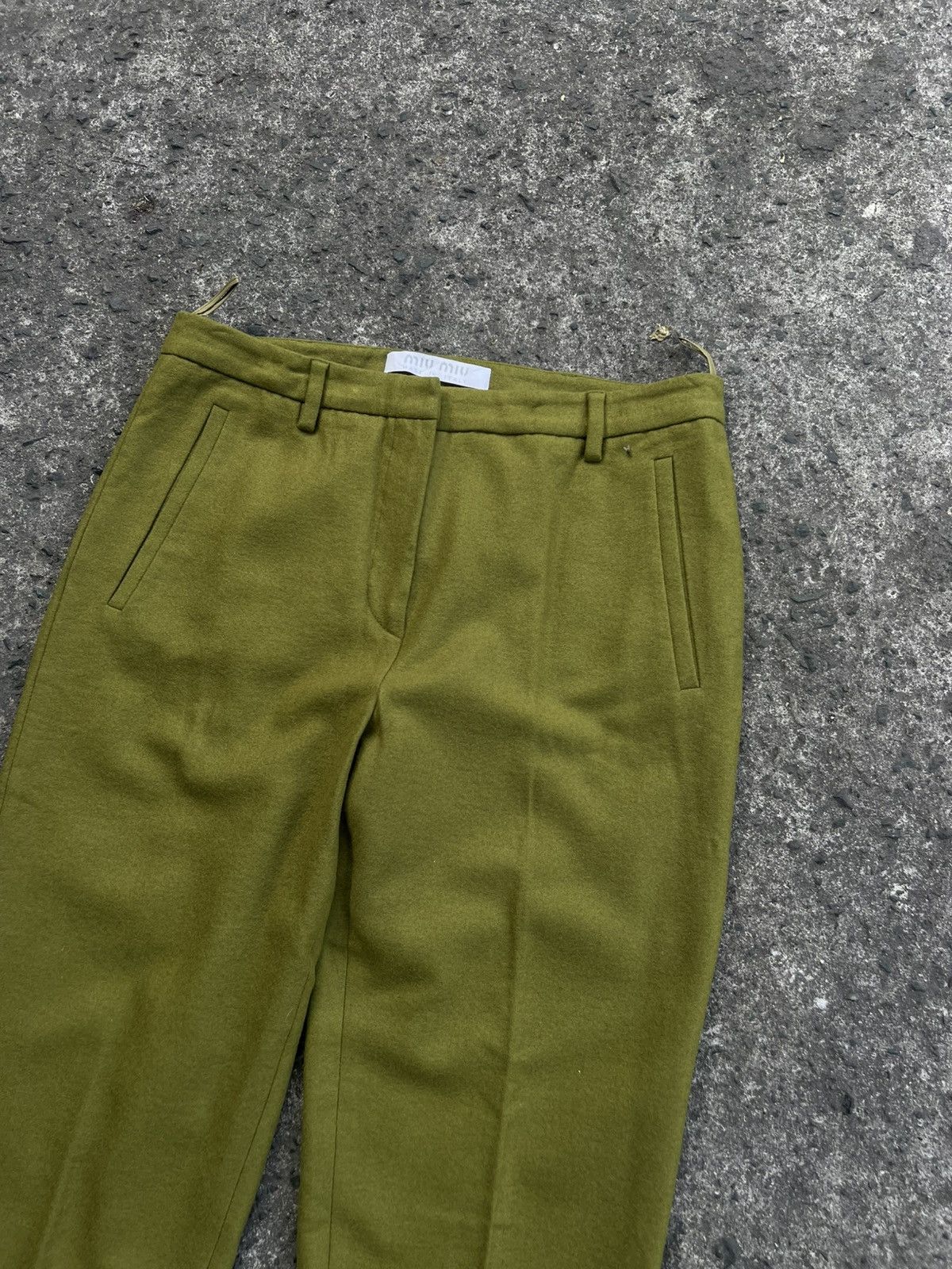 Miu Miu Miu miu FW/99 - Boiled Wool Utility Trouser - Moss Green Size 27" / US 4 / IT 40 - 3 Thumbnail