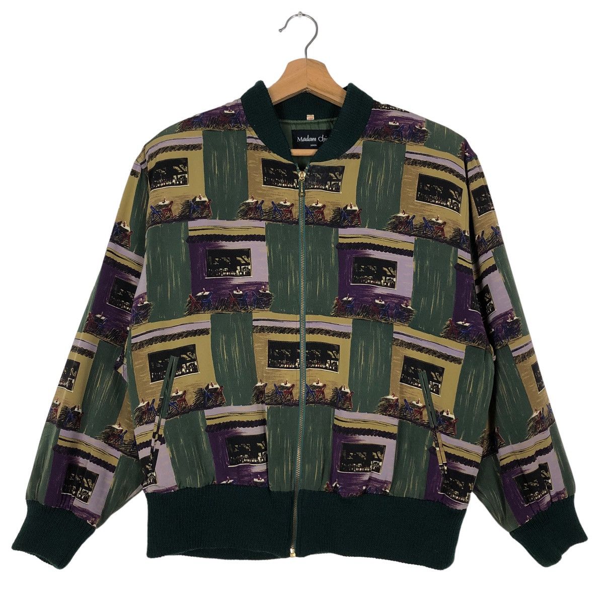 Japanese Brand 🔥90’s Vintage Bomber Jacket Colour Block Design Madam Chic Size M / US 6-8 / IT 42-44 - 1 Thumbnail