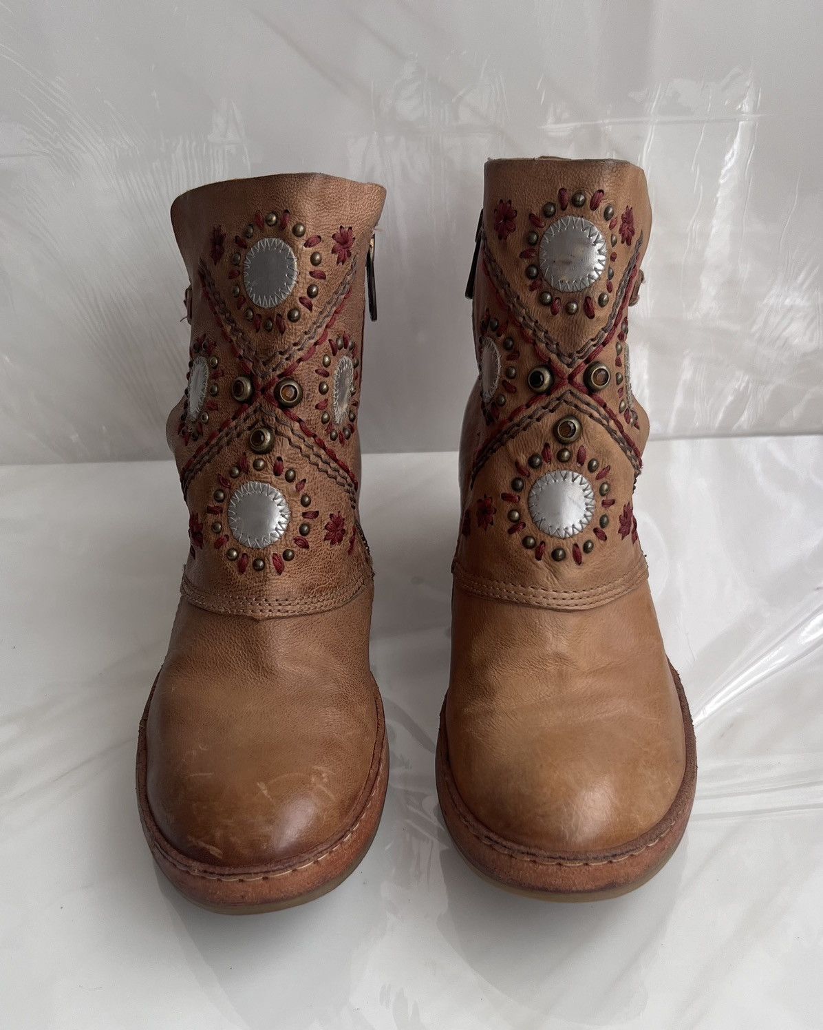 A.S.98 As 98 Airstep Zipper Boho Biker brown distressed boot Size US 8 / IT 38 - 2 Thumbnail