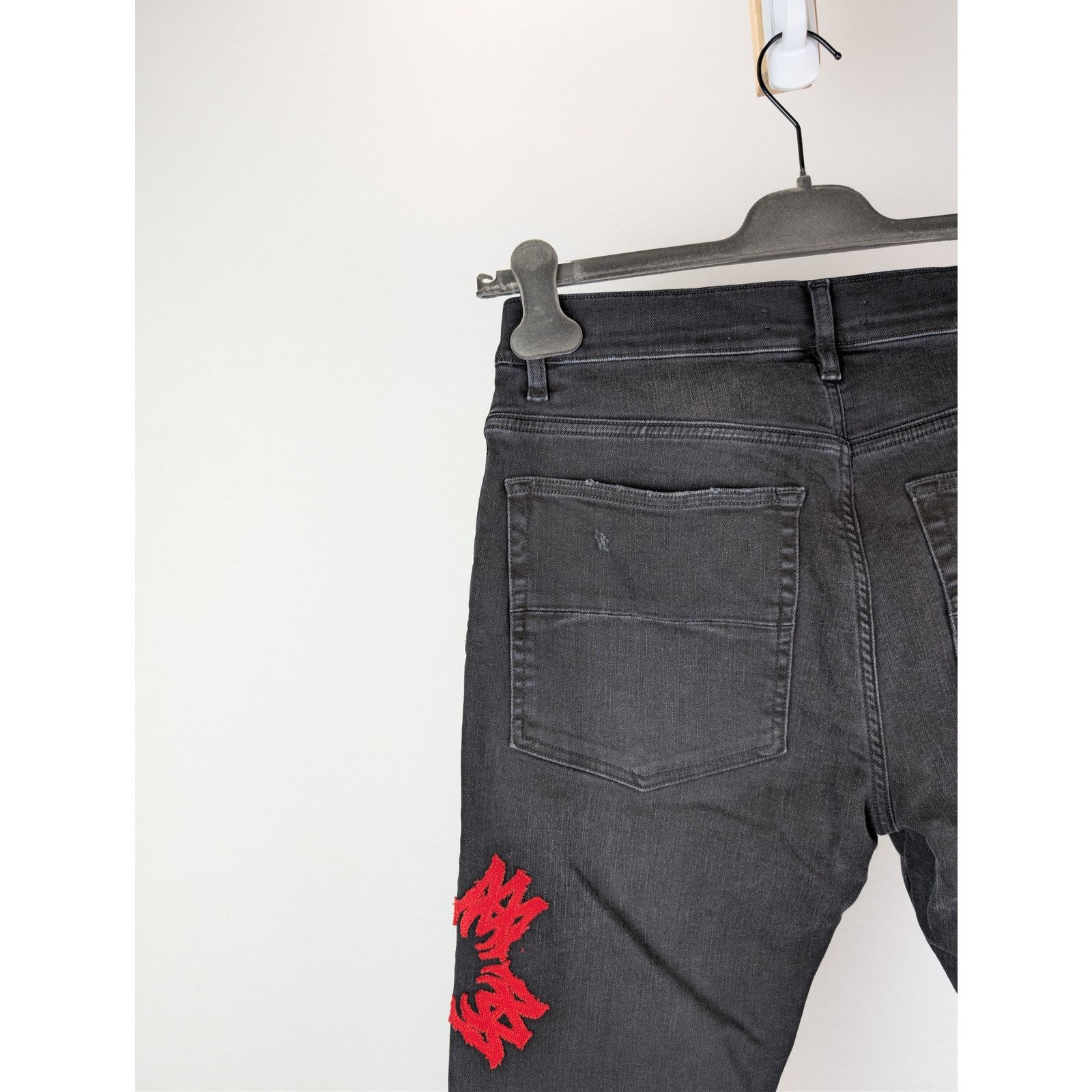 Amiri o1rshd1 MA Quad Applique Skinny Jeans in Black Size US 32 / EU 48 - 15 Thumbnail