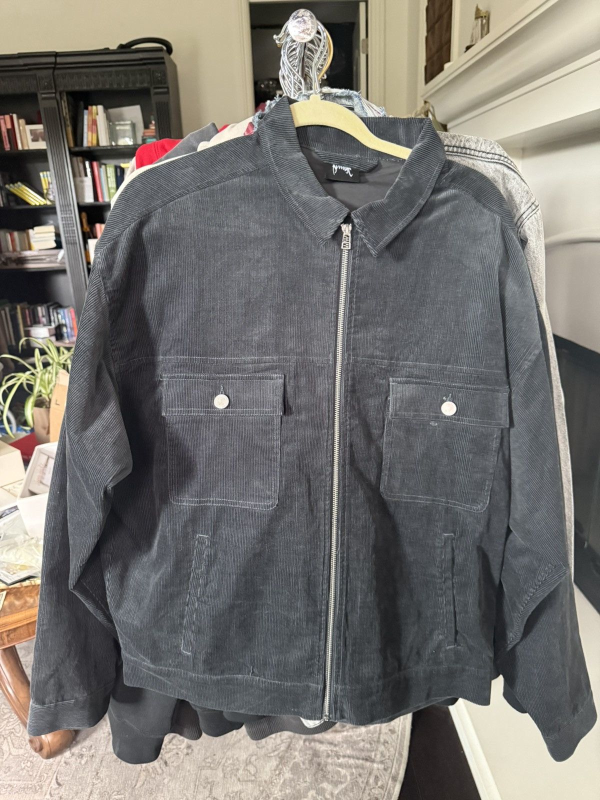 Revenge Revenge Embroidered Black Corduroy Jacket Size US XL / EU 56 / 4 - 1 Thumbnail