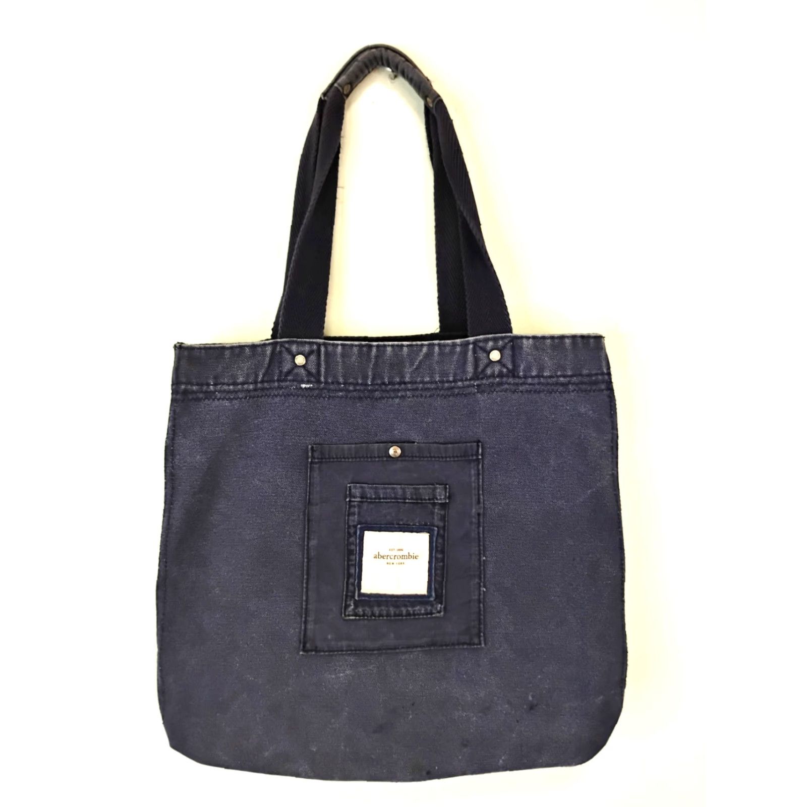 Abercrombie & Fitch VINTAGE Abercrombie & Fitch Tote Bag Square Reversible Canvas Blue 16x15 Women Medium Blue Shoulder Strap Bag Size ONE SIZE - 3 Thumbnail