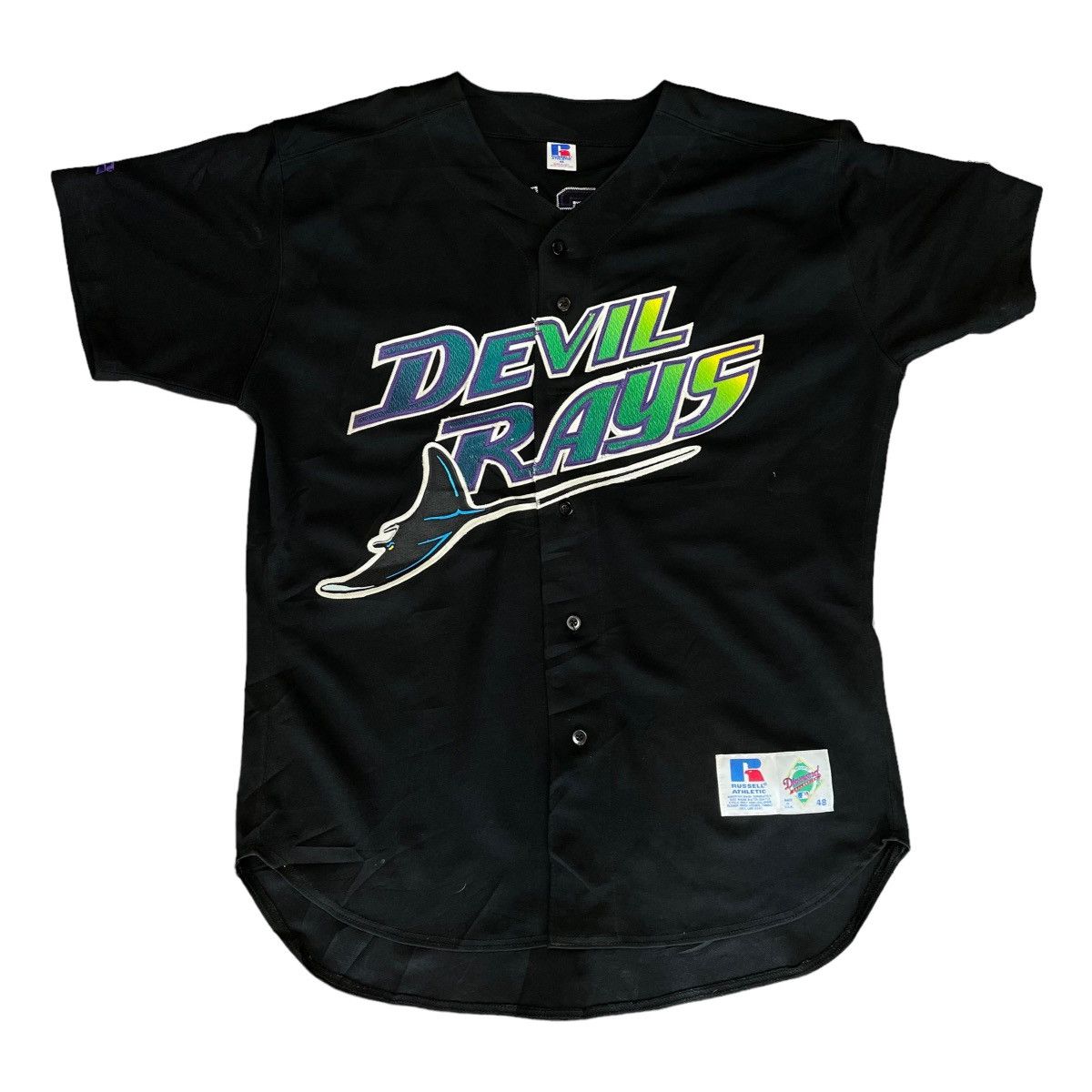 Tampa Bay Devil Rays Russell Diamond Collection Jersey Sz 48
