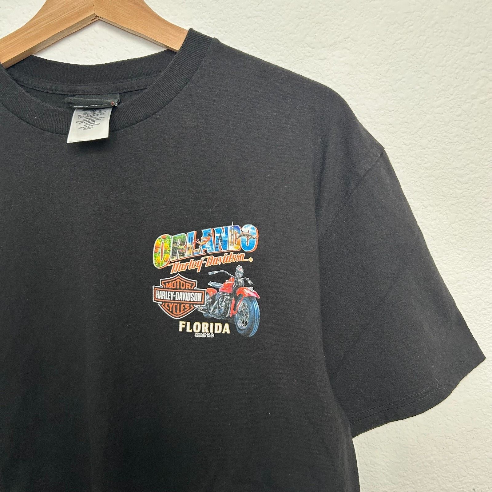 Harley Davidson Harley Davidson Tee Shirt Mens Large Black Orlando Crew Neck Size US L / EU 52-54 / 3 - 5 Thumbnail