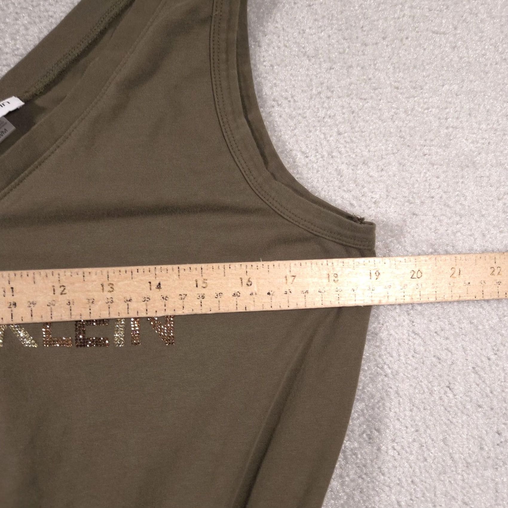 Calvin Klein Calvin Klein Romper Womens M Olive Green V-Neck Rhinestone Logo Pockets Size 32" / US 10 / IT 46 - 7 Thumbnail