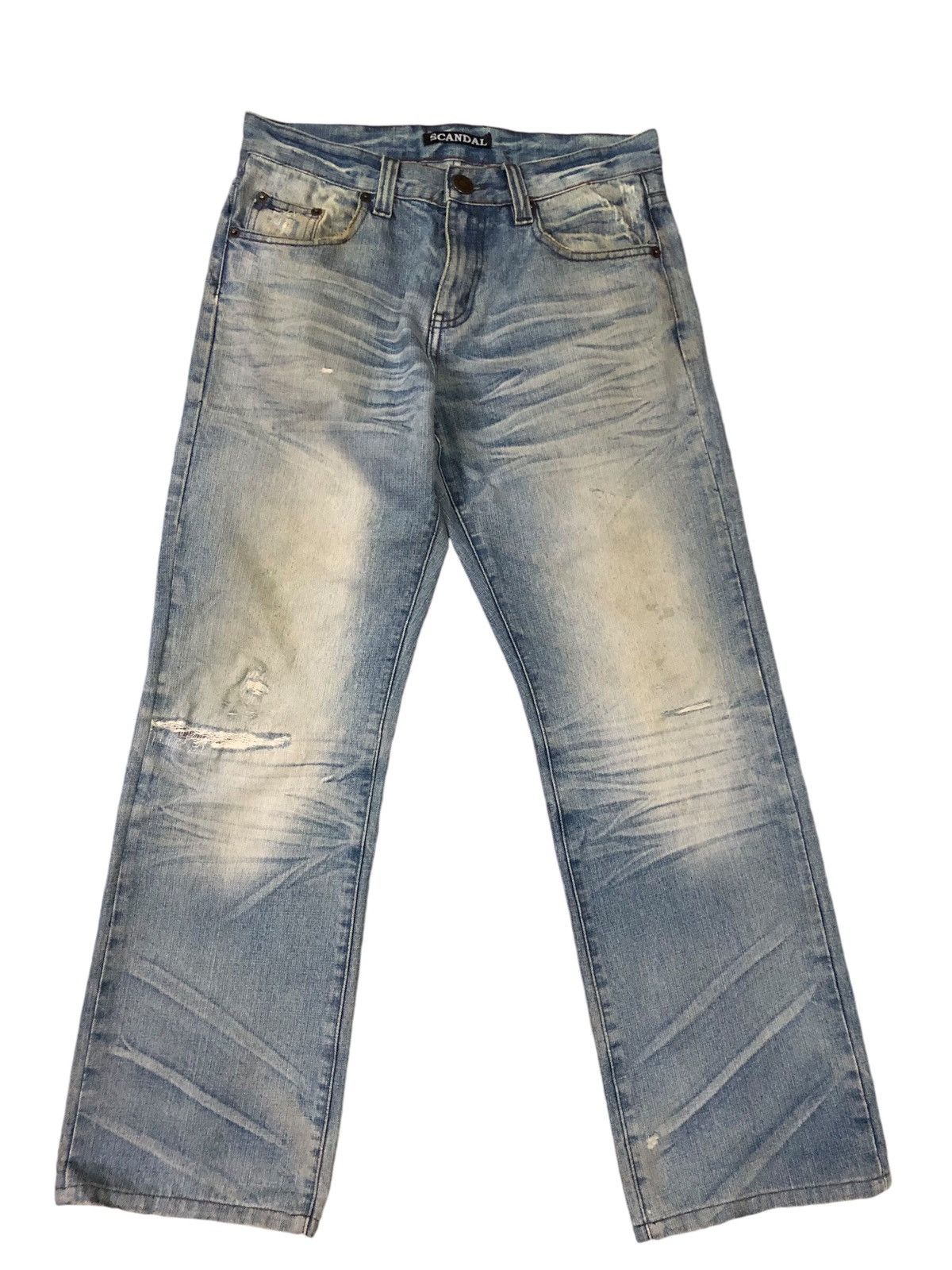 If Six Was Nine × Japanese Brand × Le Grande Bleu (L.G.B.) Scandal Rusty Mud Max Denim pants Size US 31 - 1 Thumbnail