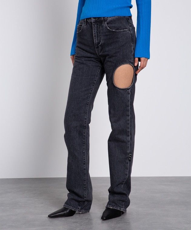 Off-White Off-White Permanent Meteor Jeans Hole Pants Grey Size 27" / US 4 / IT 40 - 2 Thumbnail