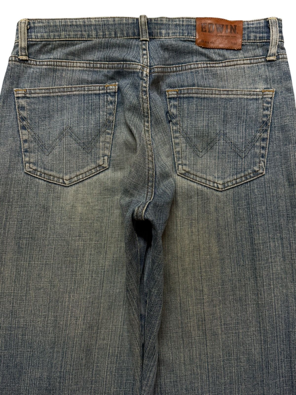Edwin Vintage 90s Edwin 404 Mud Wash Faded Distress Wide Leg Jeans Size US 31 - 4 Thumbnail