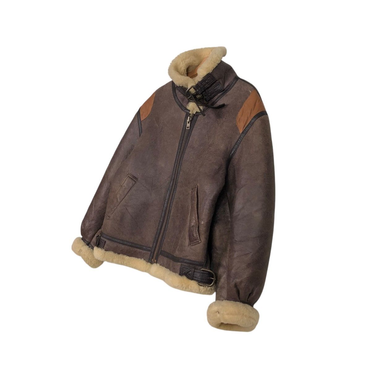 Vintage 🔥VTG LEATHER JACKET SHEARLING B3 PALMUS LIFE ISSEY MIYAKE Size US M / EU 48-50 / 2 - 4 Thumbnail