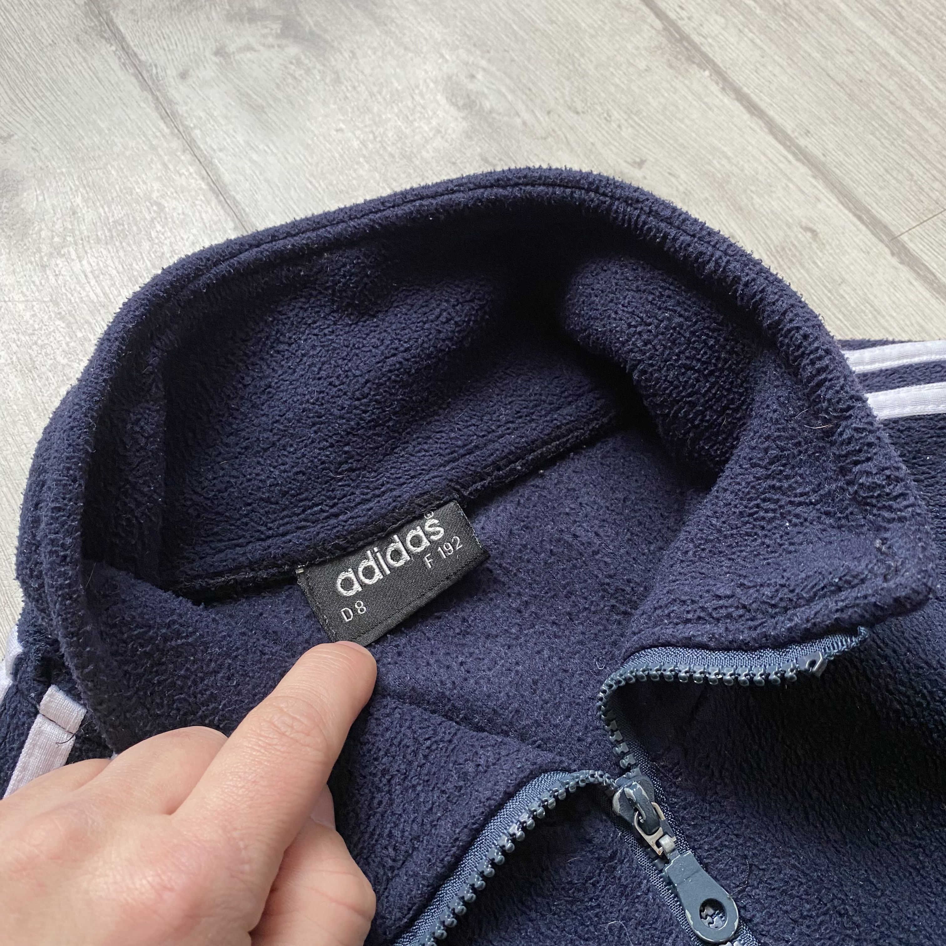 Adidas 🏔️Vintage Trashed 90s ADIDAS FLEECE Zip Up Sweater Size US L / EU 52-54 / 3 - 6 Thumbnail