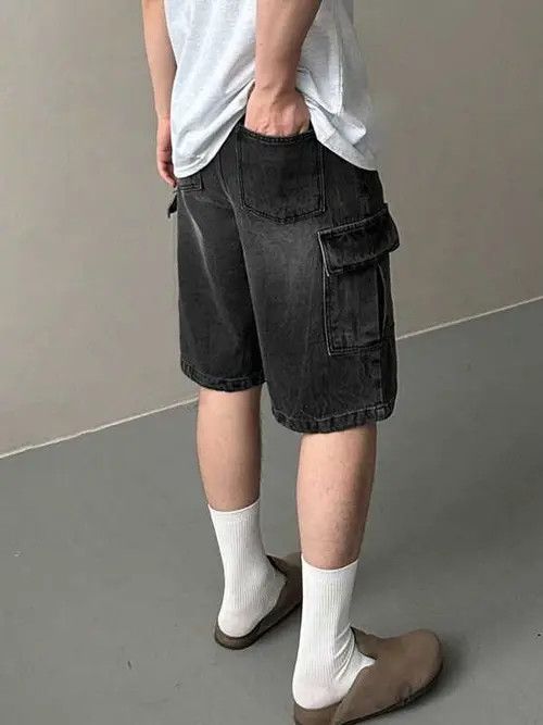 Jean Washed Y2k Shorts Jorts Cargo Denim Size US 32 / EU 48 - 2 Thumbnail