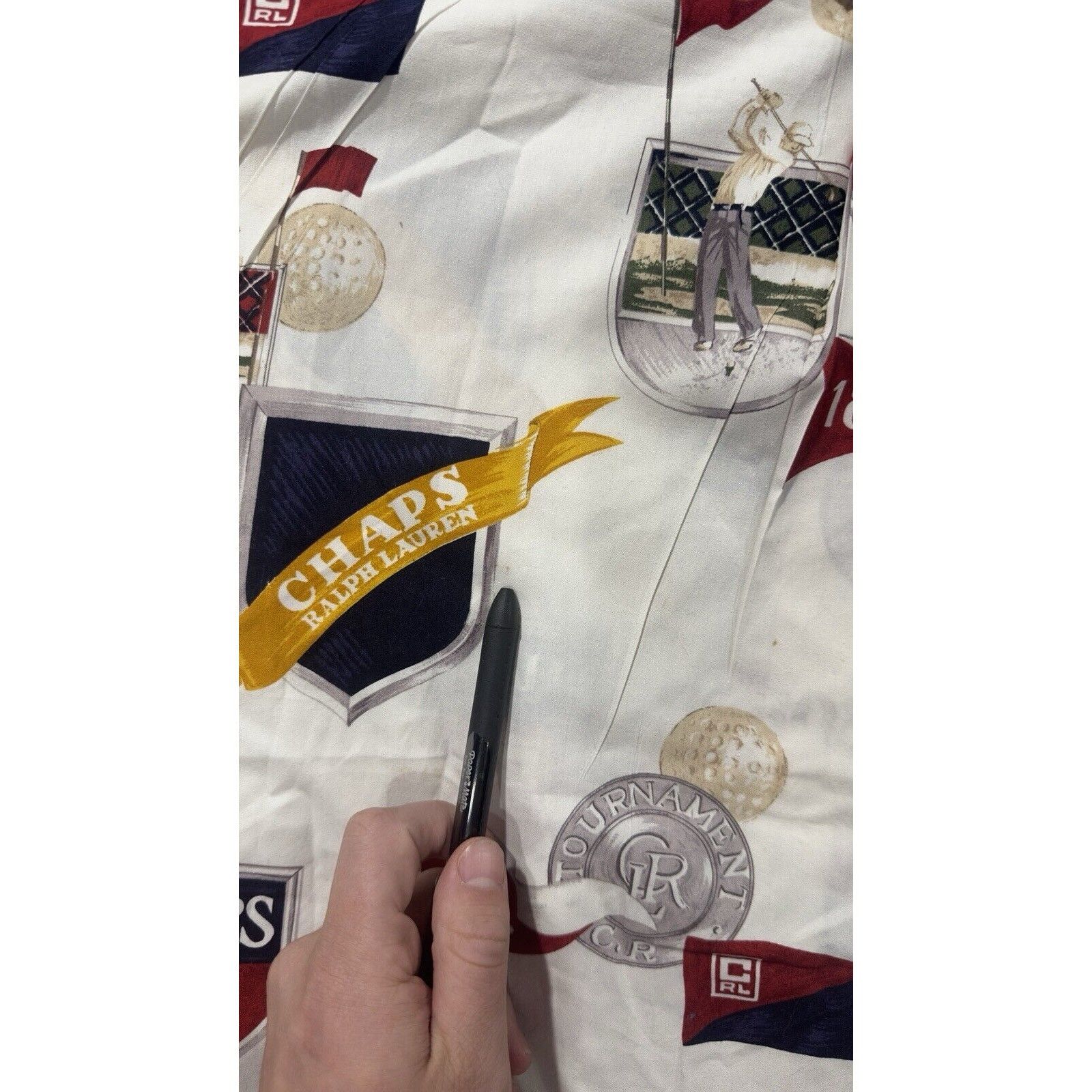 Ralph Lauren Vtg Chaps Ralph Lauren Mens M 80's Golf Print Button Down Size US M / EU 48-50 / 2 - 7 Thumbnail