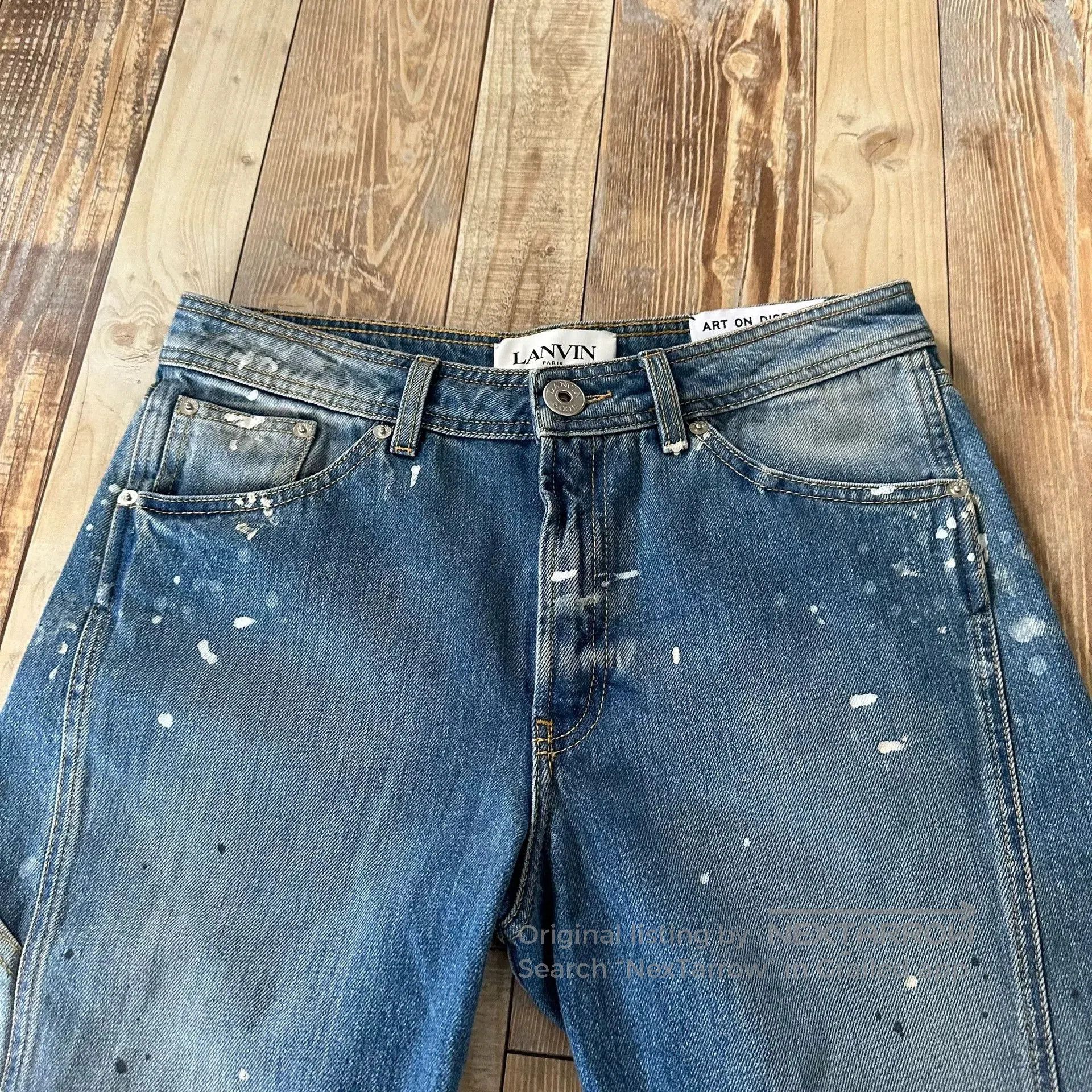 Gallery Dept. LANVIN x Gallery Dept Blue Spliced Splatter Jeans. Size US 38 / EU 54 - 3 Thumbnail