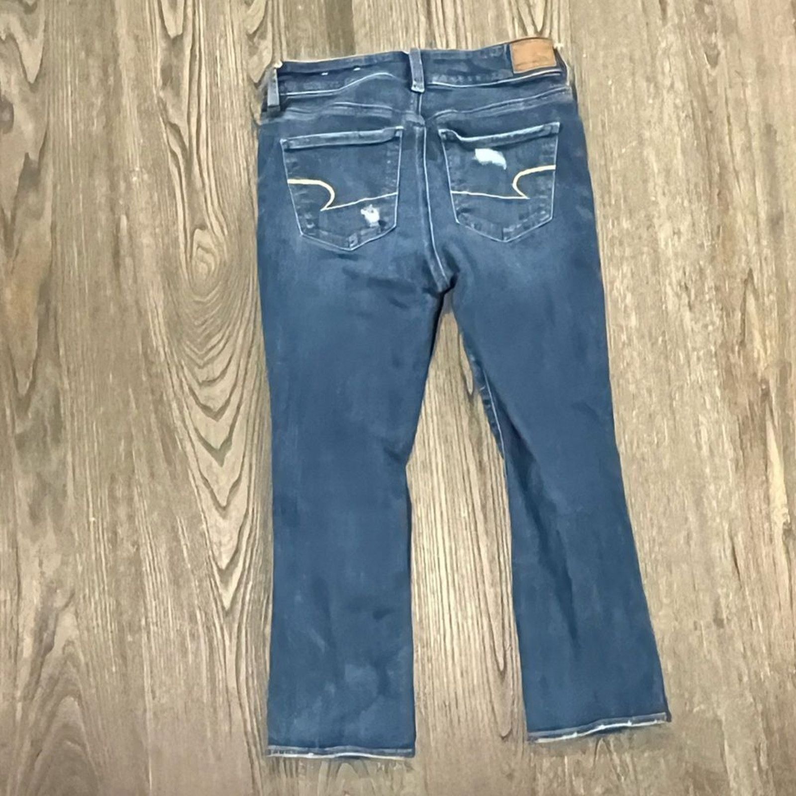 American Eagle Outfitters American Eagle Straight Jeans Super Stretch Distressed Size 27" / US 4 / IT 40 - 9 Thumbnail
