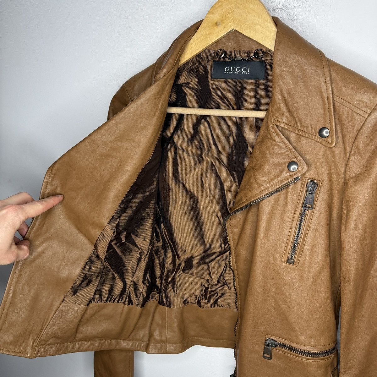 Gucci Gucci Leather Jacket Biker by Tom Ford Y2K Size XS / US 0-2 / IT 36-38 - 11 Thumbnail