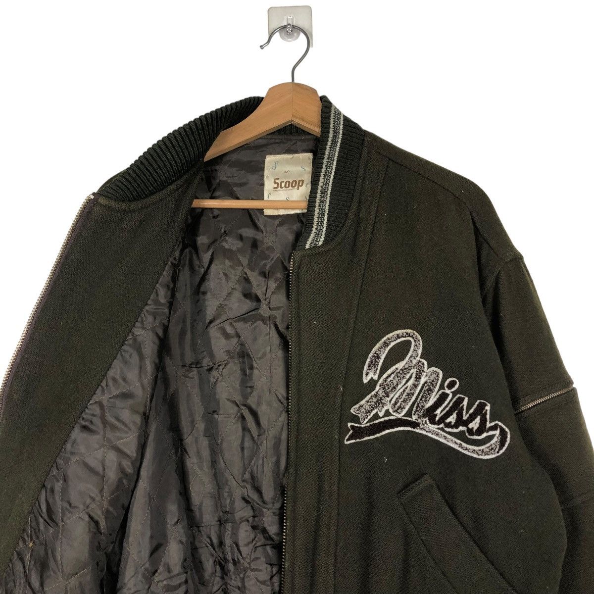 Japanese Brand 🔥VINTAGE WOOL BOMBER JACKET SCOOP SPELL OUT ISSEY MIYAKE Size US M / EU 48-50 / 2 - 14 Thumbnail