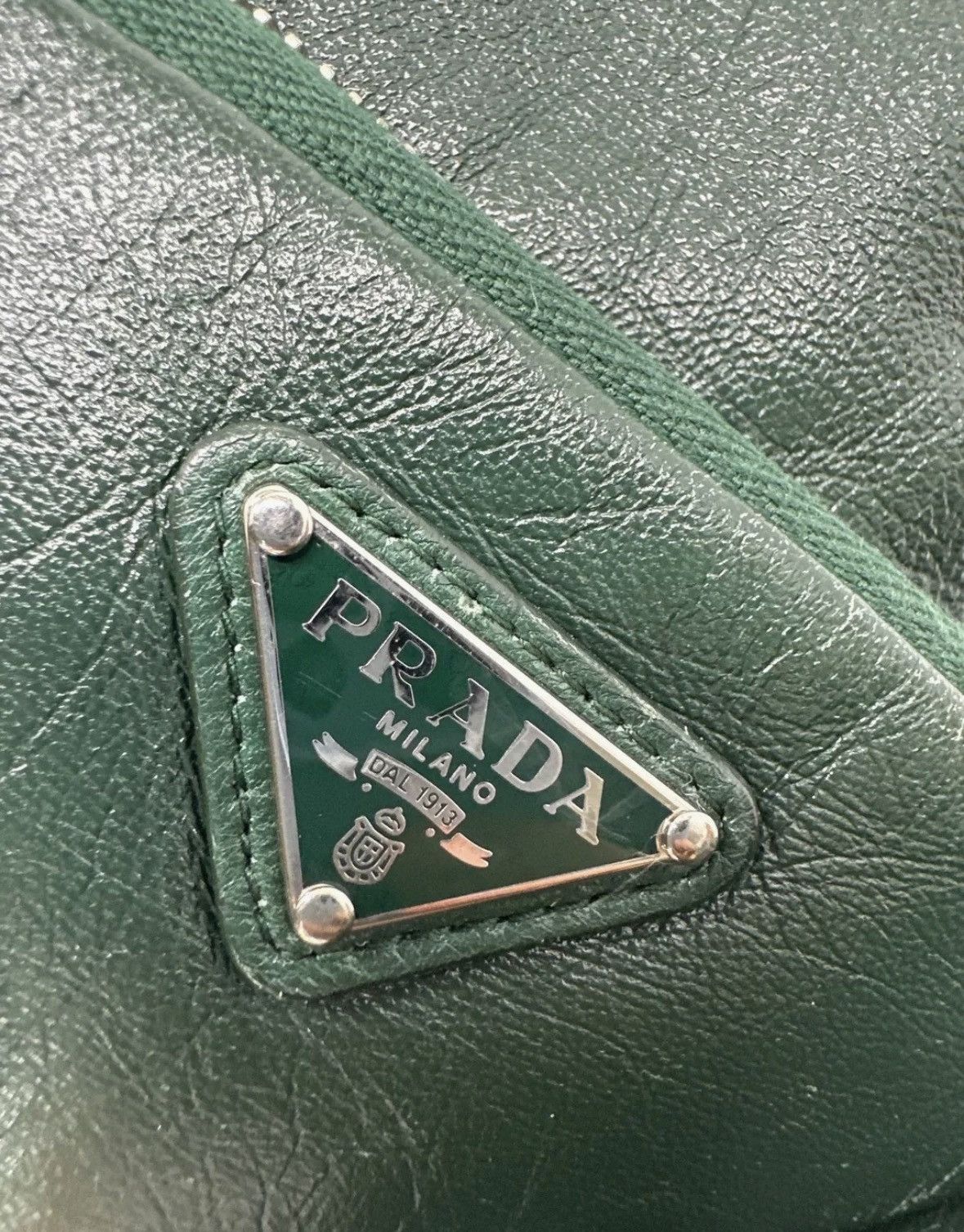 Prada prada raf simons green leather bomber jacket. Size US L / EU 52-54 / 3 - 6 Thumbnail