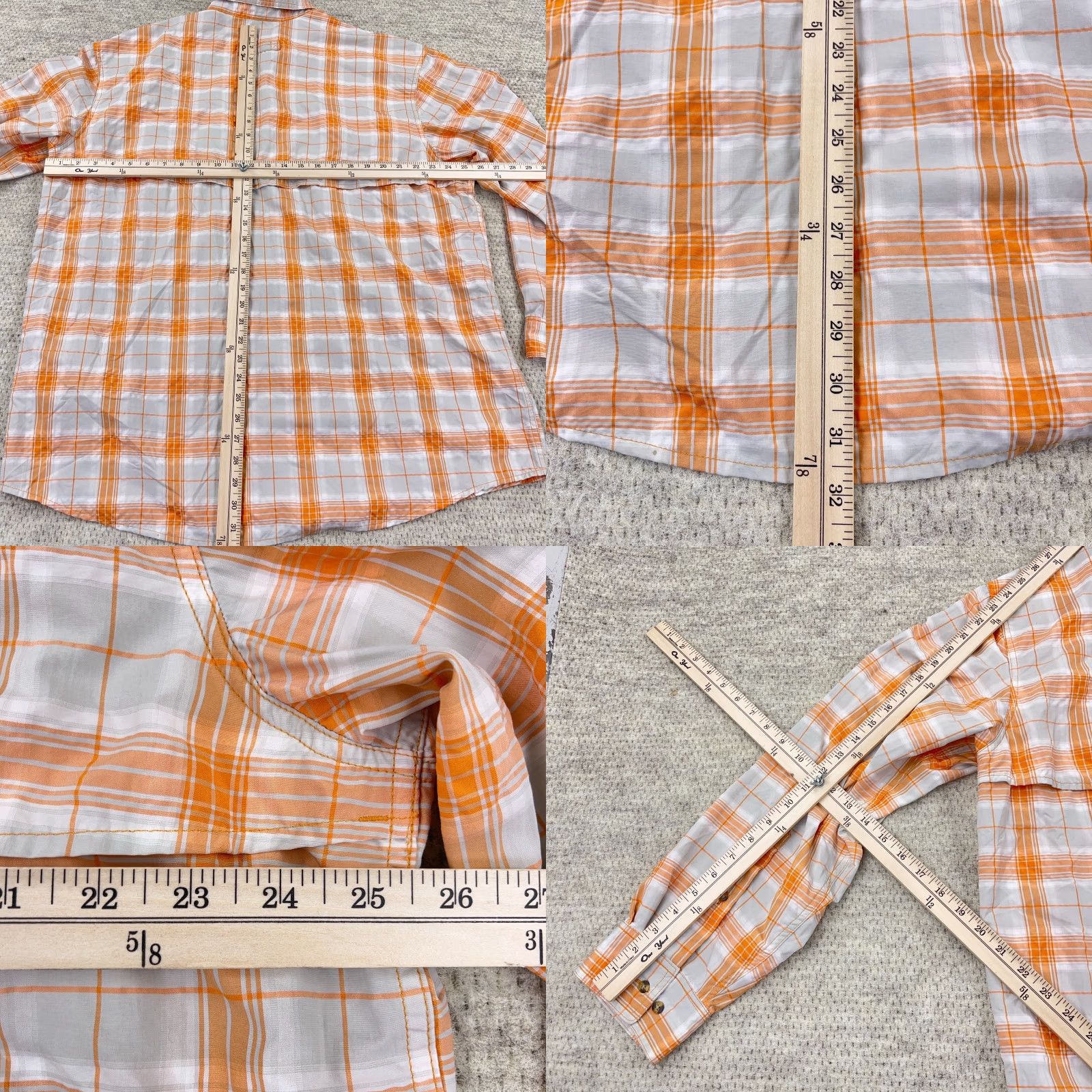 Vintage LL Bean Shirt Men XL Orange Plaid Button-Up Performance Vented Hiking Camp Shirt Size US XL / EU 56 / 4 - 8 Thumbnail