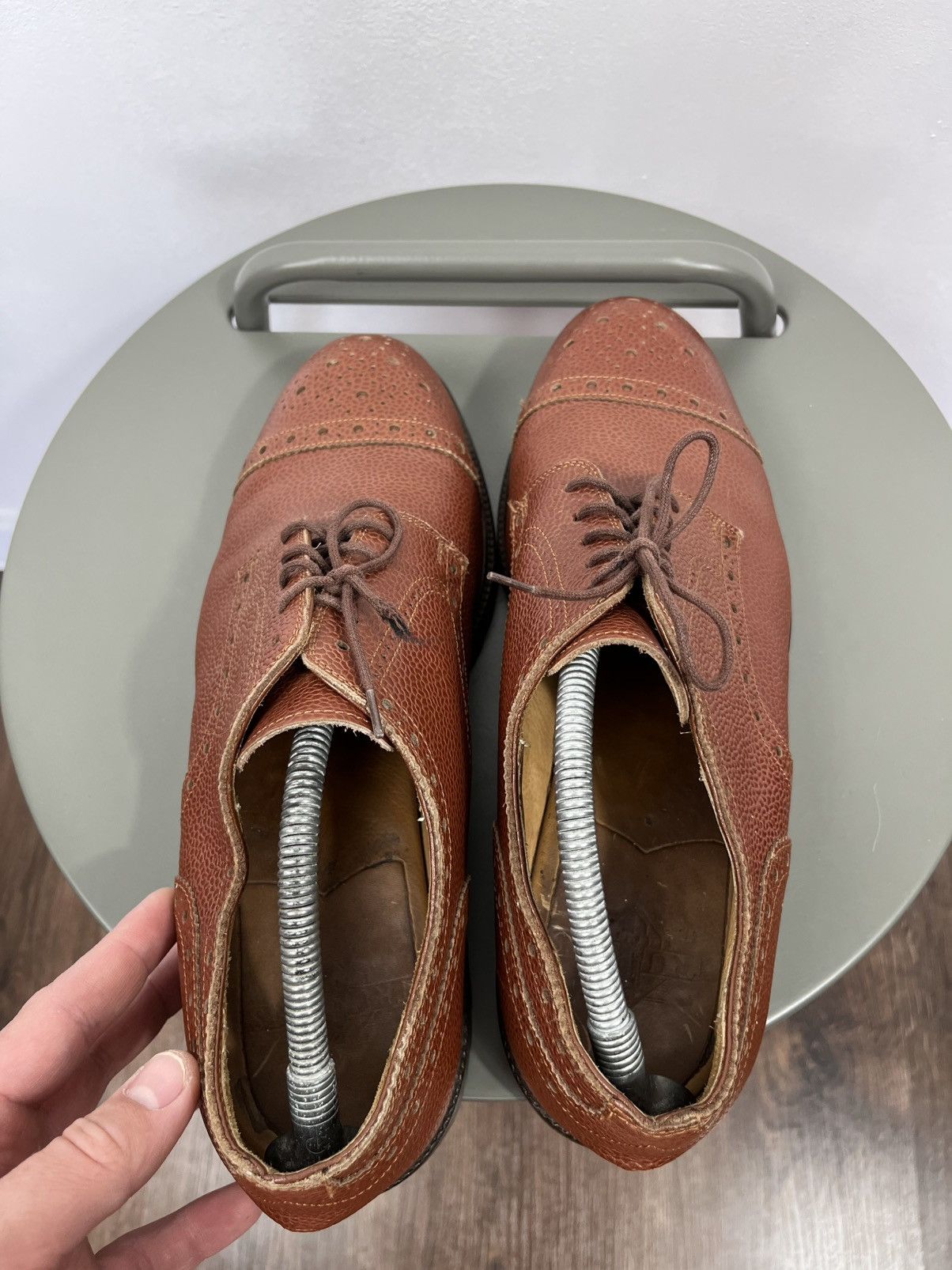 Other Leather Brogue Derby Shoes Vibram Sole Brown Lace Up Size 45 Size US 11 / EU 44 - 14 Thumbnail