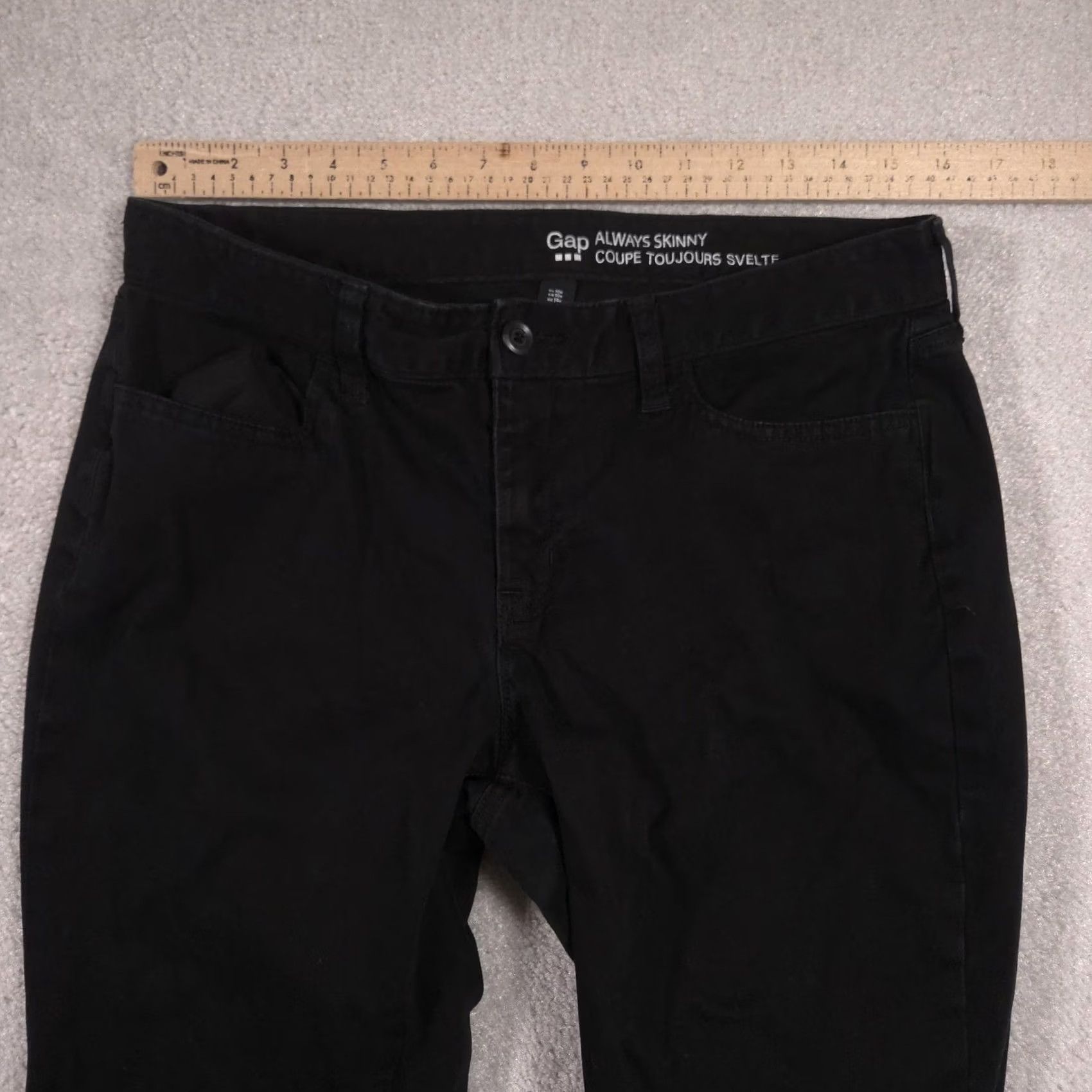 Gap Gap Always Skinny Jeans Womens 10 Black Dark Wash Mid Rise Slim Stretch Jeans Women 10R - 5-Pocket Denim Regular Rise Black Size 32" / US 10 / IT 46 - 5 Thumbnail