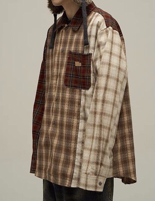Japanese Brand × Vintage Retro fashion patchwork plaid button up shirt Size US XXL / EU 58 / 5 - 3 Thumbnail