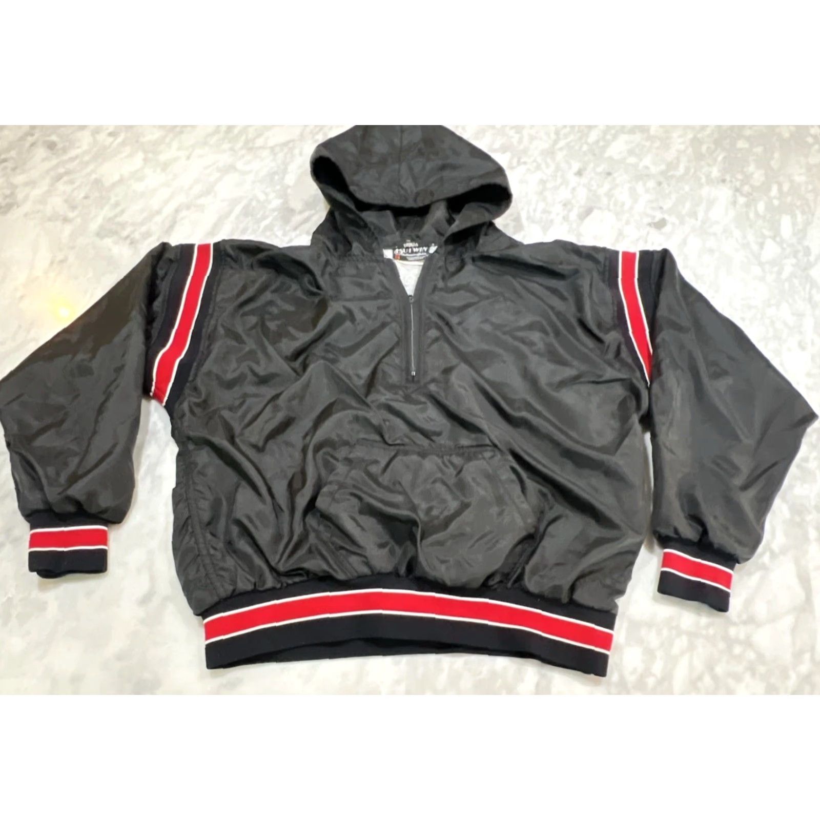 Vintage VINTAGE Butwin Hooded Pullover Jacket Men’s Large Sports Black Union Made USA Jacket Nylon Softshell Windbreaker Zip Hooded Casual Mens $ Size US L / EU 52-54 / 3 - 2 Thumbnail