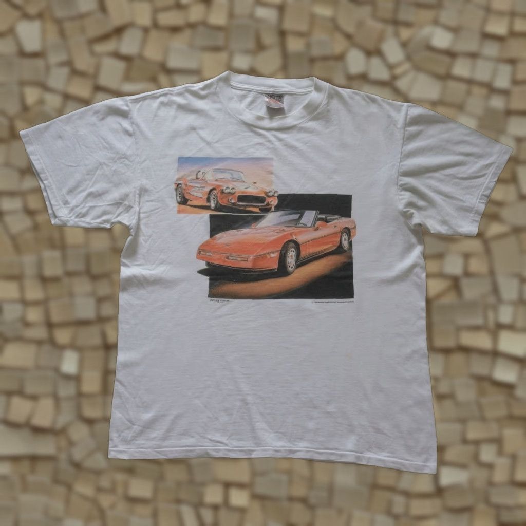 Vintage VINTAGE ONEITA CEVROLETE CORVETTE T SHIRT 1996 GRAPHIC 90s MEN SZ L White Cotton Logo Short Sleeve Crew Neck Mens Size US L / EU 52-54 / 3 - 1 Thumbnail