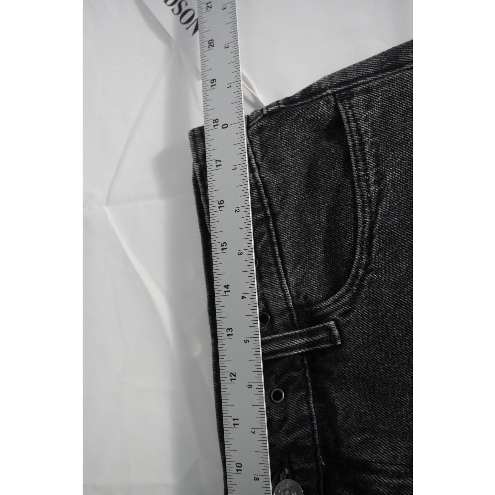 Hudson Hudson Jeans Mini Skirt Black Gray Wash Studded Waist Denim Size 32" / US 10 / IT 46 - 11 Thumbnail