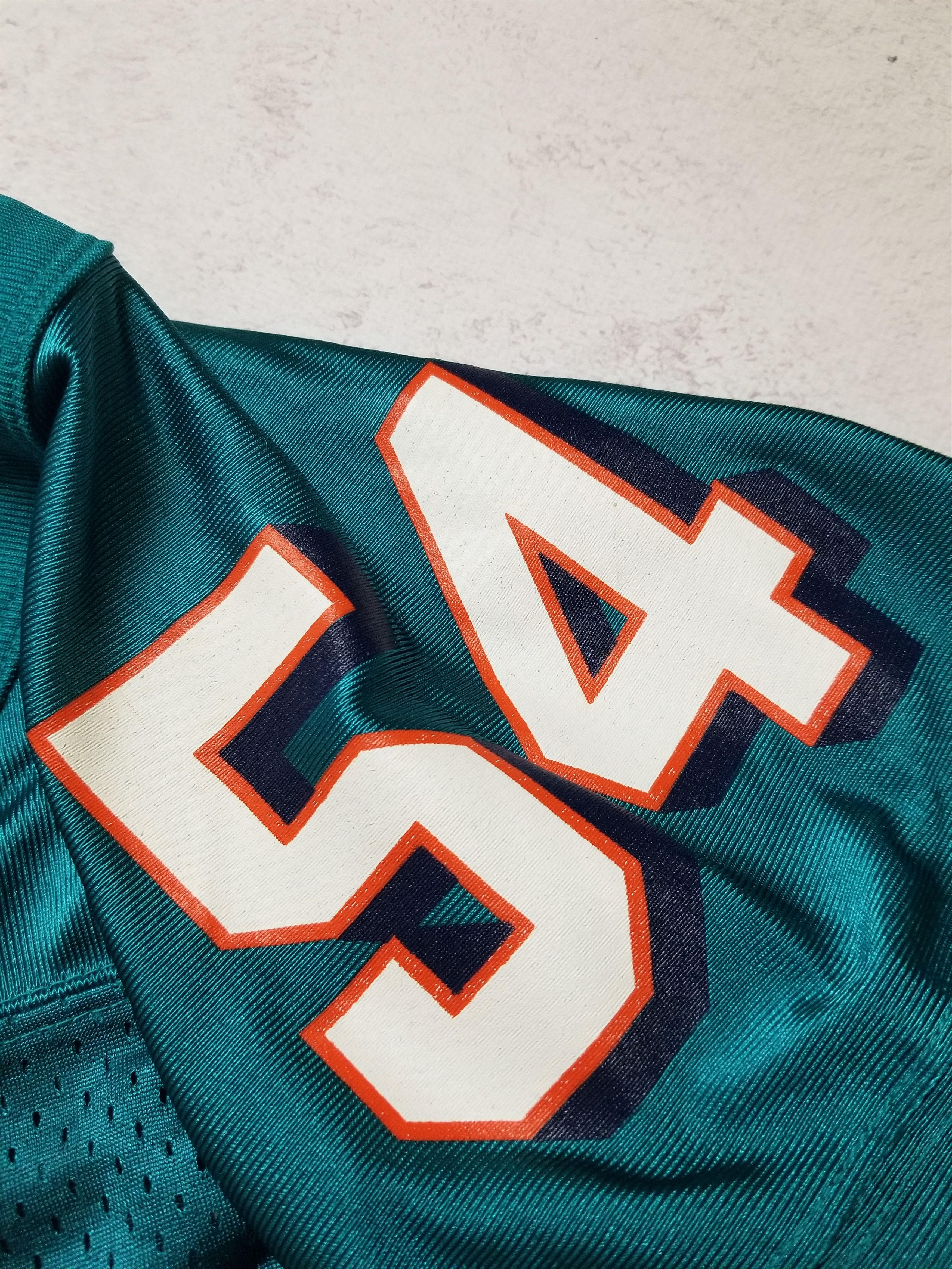 Nike VTG 90s Nike Zach Thomas Miami Dolphins NFL Teal Aqua Jersey Size US M / EU 48-50 / 2 - 5 Thumbnail