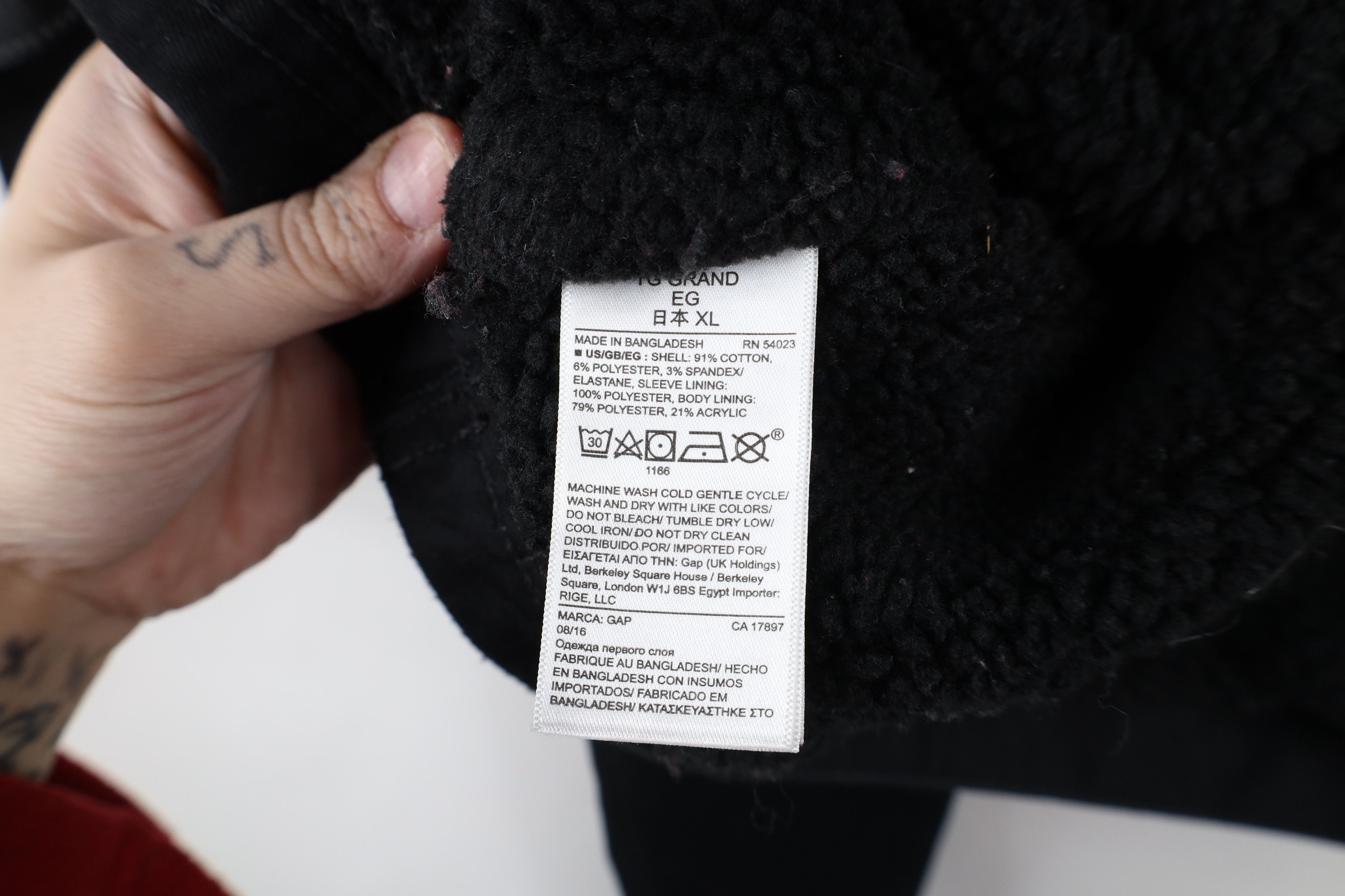 Gap × Vintage Vintage Y2K Gap Deep Pile Fleece Lined Trucker Jacket Black Size XL / US 12-14 / IT 48-50 - 12 Thumbnail