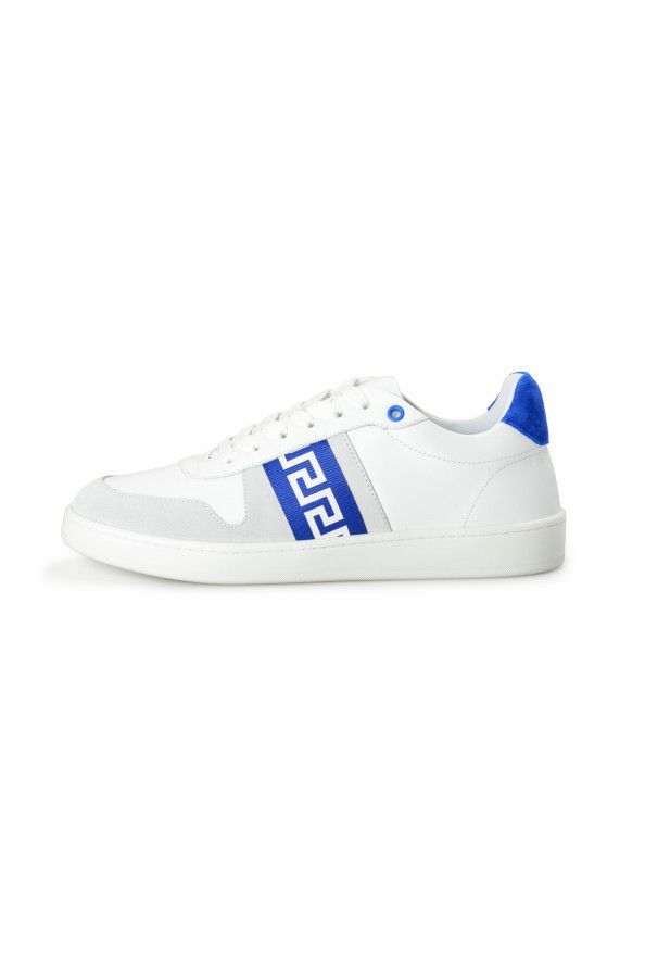 Versace o1y0425 Logo Low-Top Sneakers in White/Blue Size US 5.5 / EU 38 - 2 Thumbnail