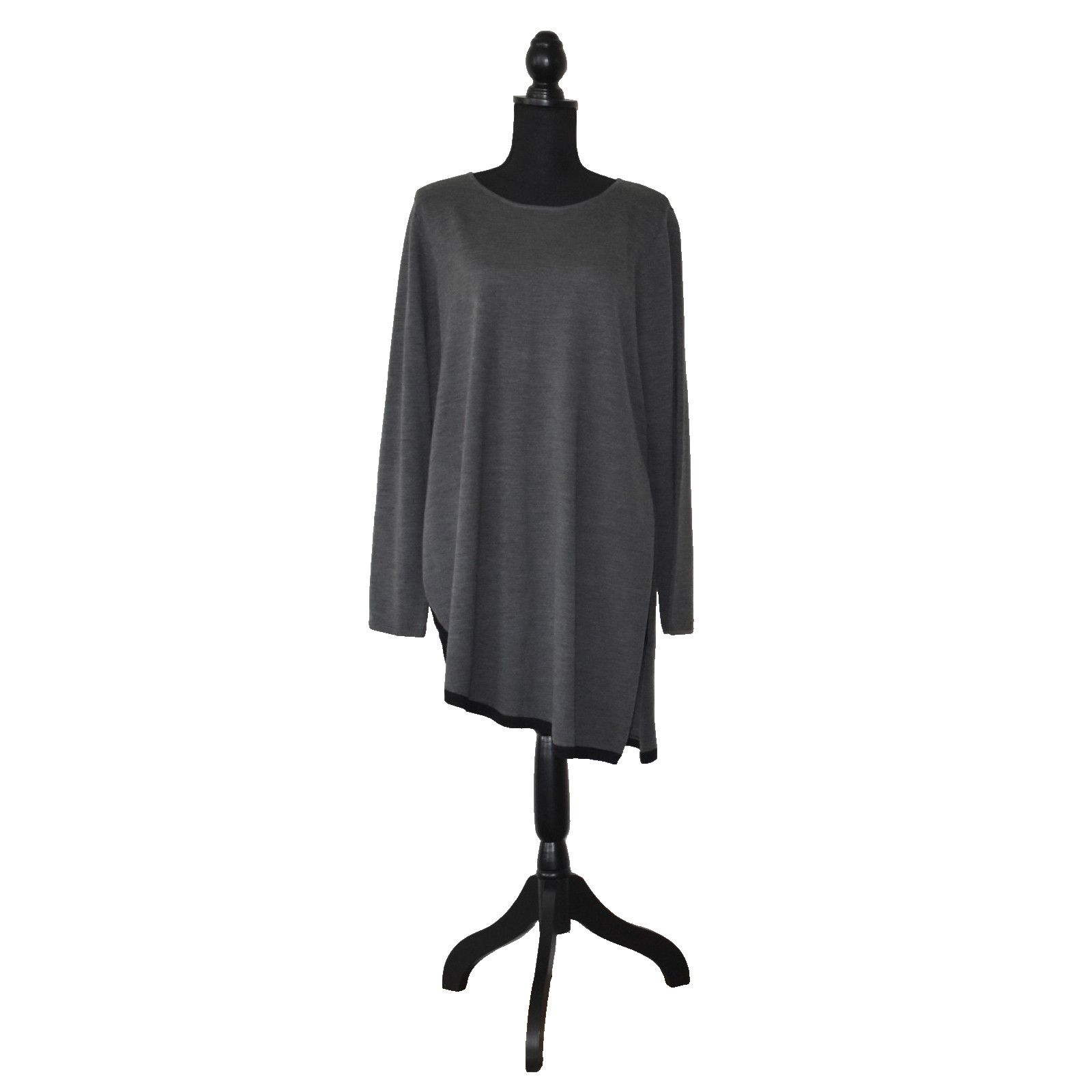 Eileen Fisher NEW EILEEN FISHER Merino Wool Hi-Lo Hem Long Sweater Size L Size L / US 10 / IT 46 - 1 Thumbnail