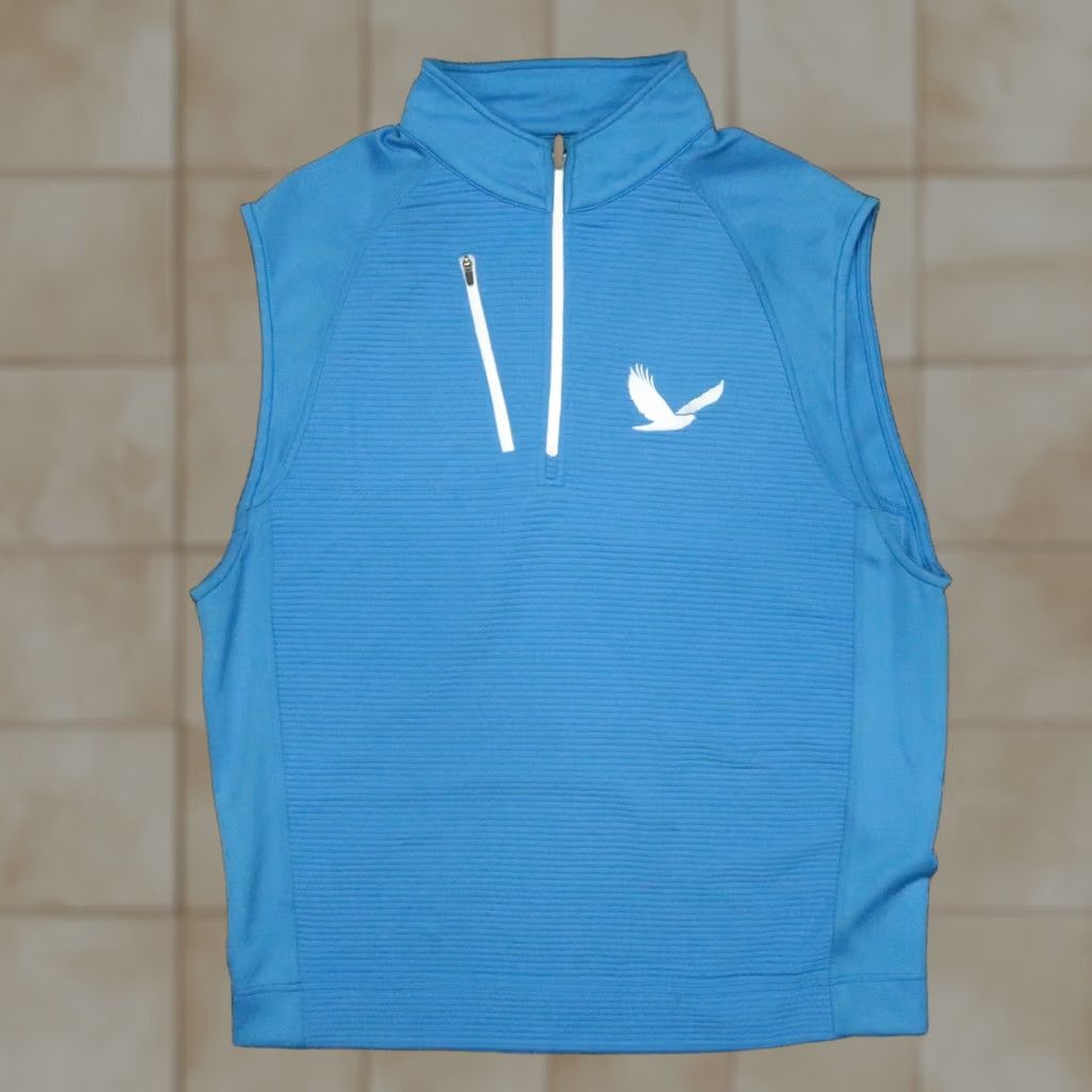 Footjoy FootJoy Vest Mens L Blue Golf Quarter Zip Sleeveless Stretch Ribbted Size US L / EU 52-54 / 3 - 1 Thumbnail