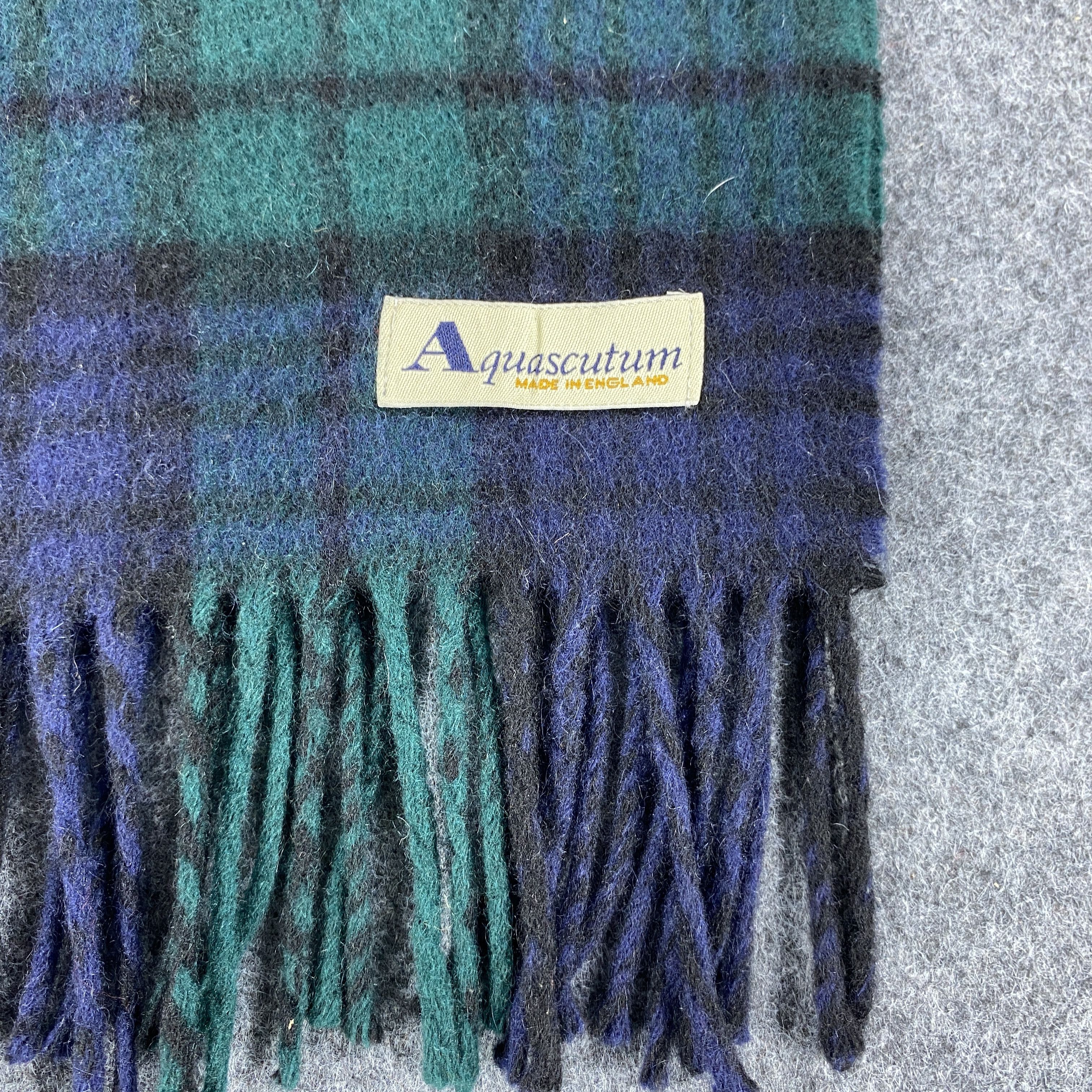 Aquascutum × Vintage Aquascutum Scarf # Muffler # Neckwear # D405 Size ONE SIZE - 2 Thumbnail