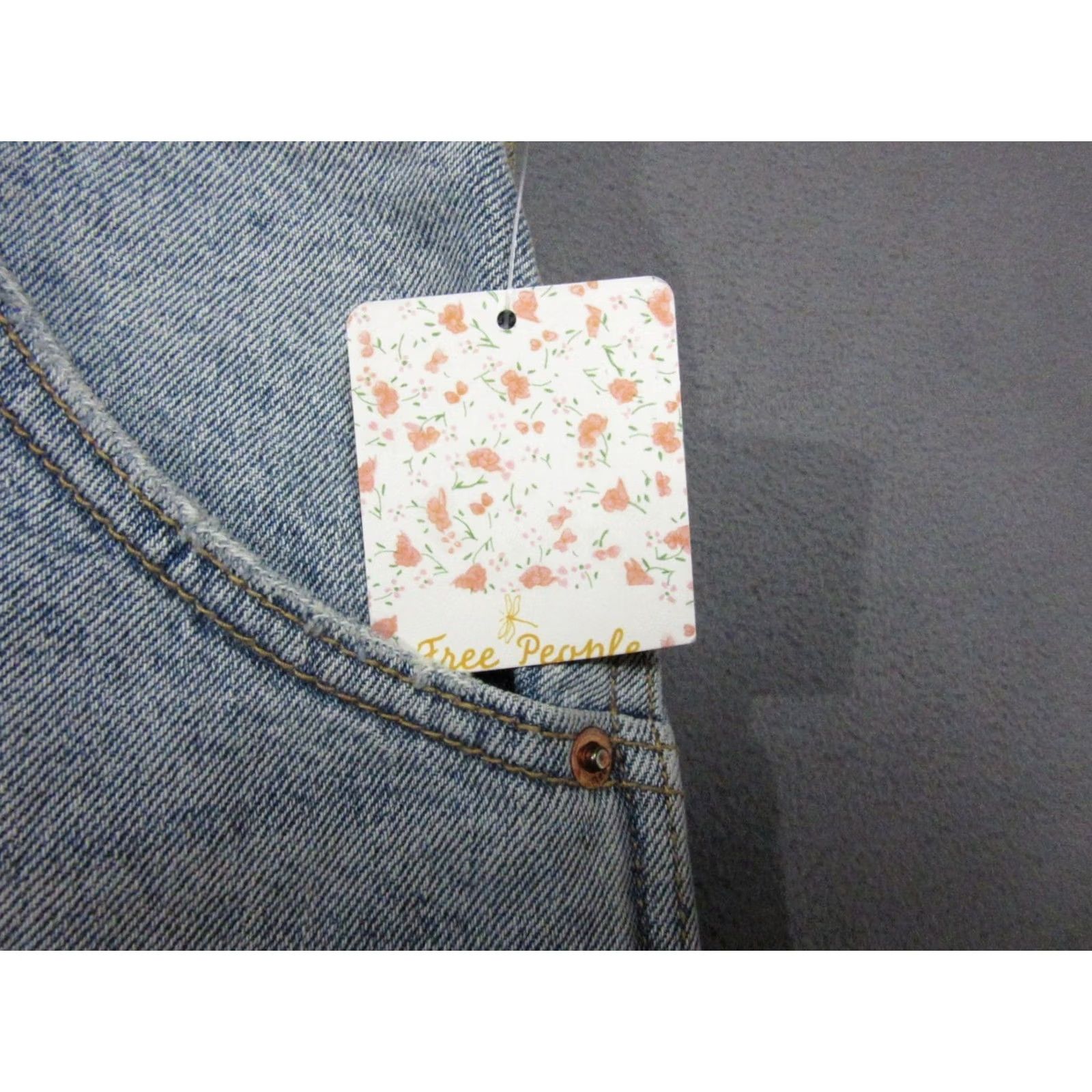 Free People Free People Blue Denim Skirt Womens A-Line Distressed Frayed Hem 28 Size 28" / US 6 / IT 42 - 2 Thumbnail
