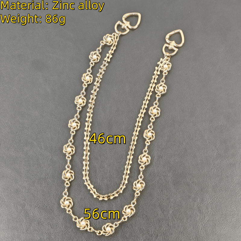 Jewelry Golden Rose Pearl Pants Chain Elegant Accessory Size ONE SIZE - 5 Thumbnail