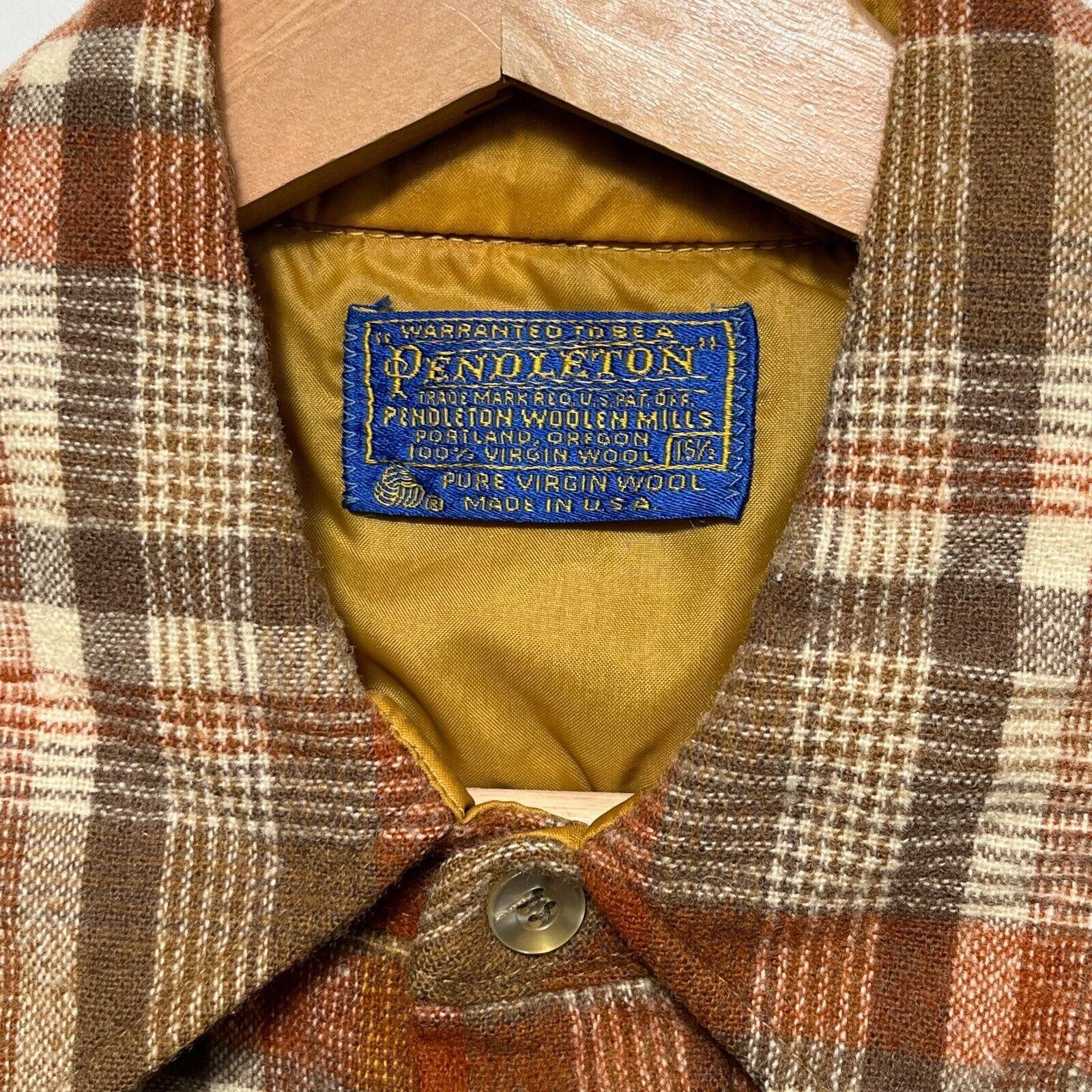 Pendleton × Vintage Vintage 70s Pendleton Plaid Wool Button Shirt M Camp Flannel Size US M / EU 48-50 / 2 - 5 Thumbnail