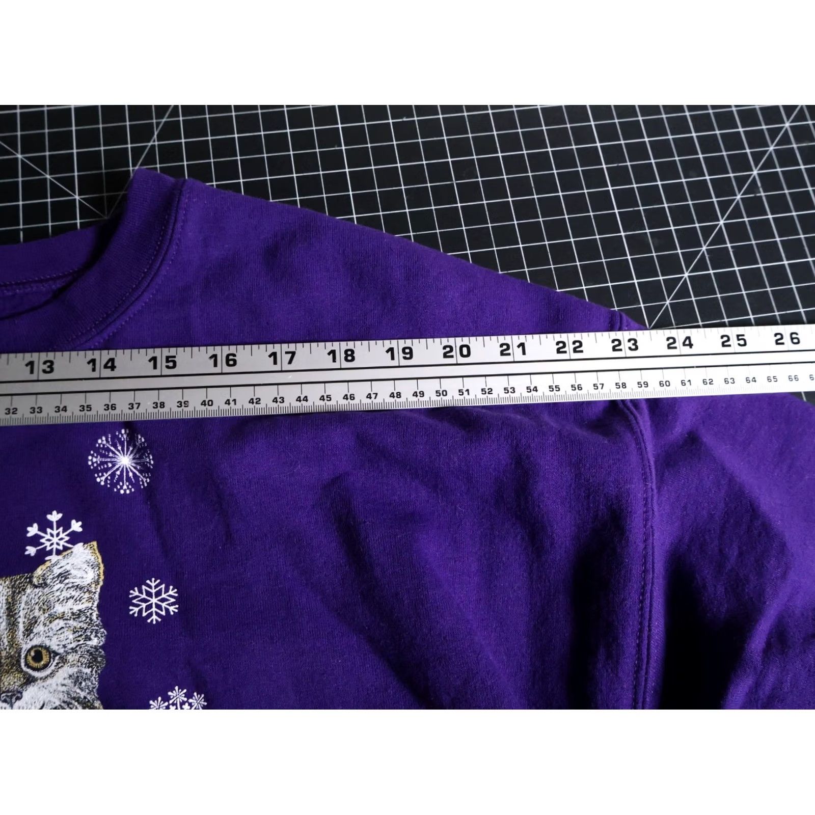 Gildan Gilden Kittens Sweatshirt Adult Large Purple Crewneck Mittens Snowflake Cats Girls Size L / US 10 / IT 46 - 7 Thumbnail