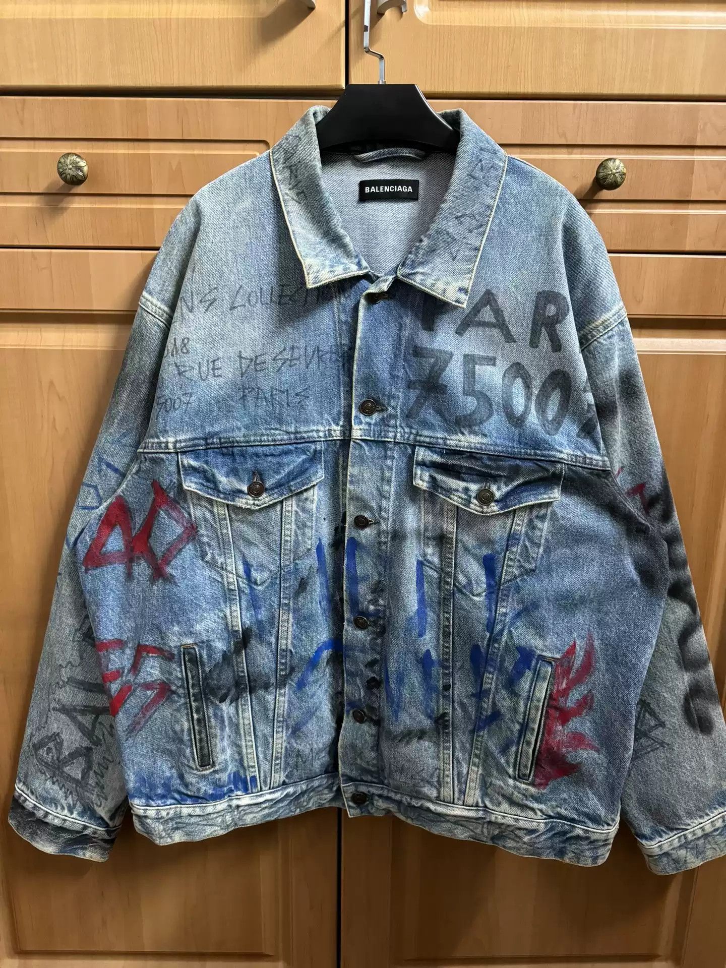 Balenciaga Denim Jacket Graffiti | Grailed