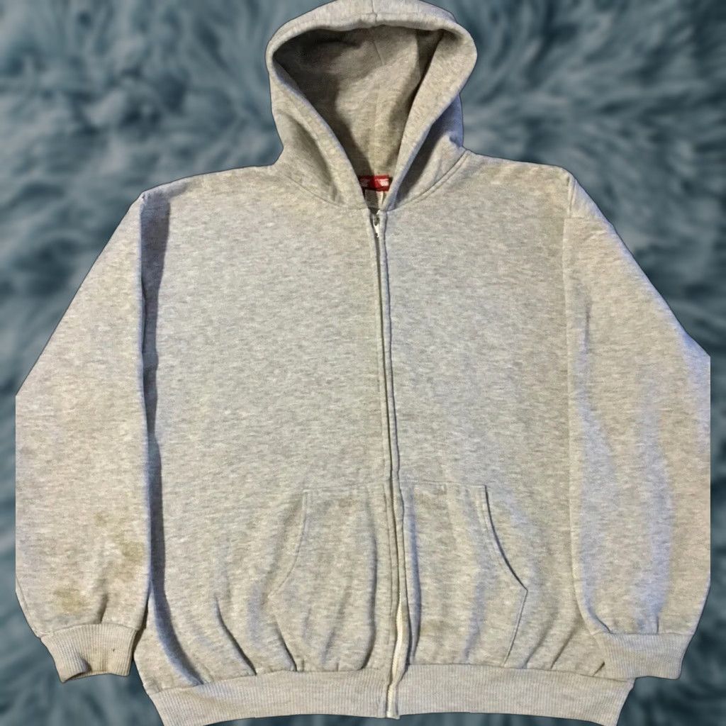 Vintage Vtg 90s Faded Distress Zip Hoodie XXL USA Track Grunge PE Biker Skate Surf 80s Size US XXL / EU 58 / 5 - 1 Thumbnail