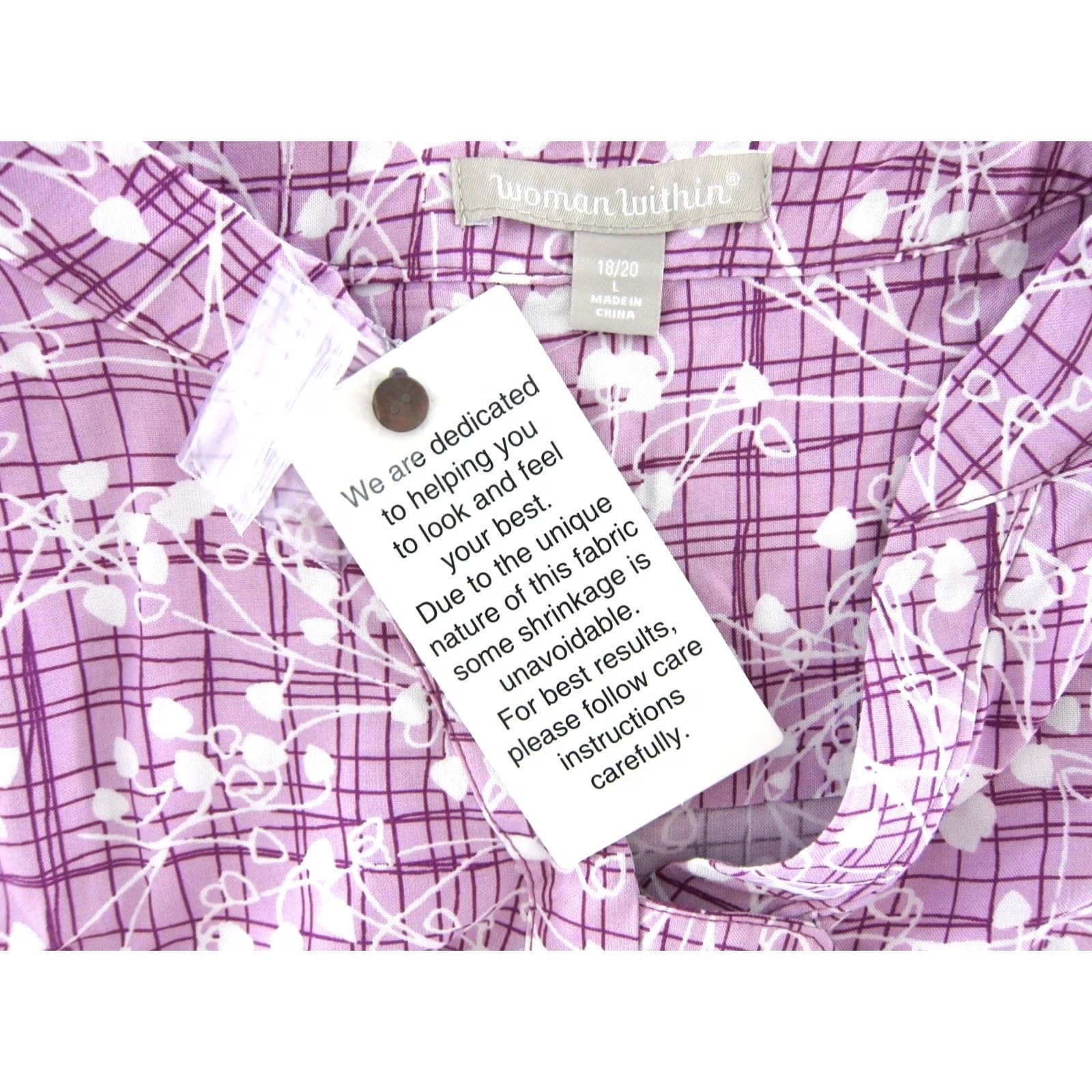 Vintage VINTAGE NWT Woman Within Blouse Purple Flowers 100% Rayon Short Sleeve L Womens Size L / US 10 / IT 46 - 3 Thumbnail