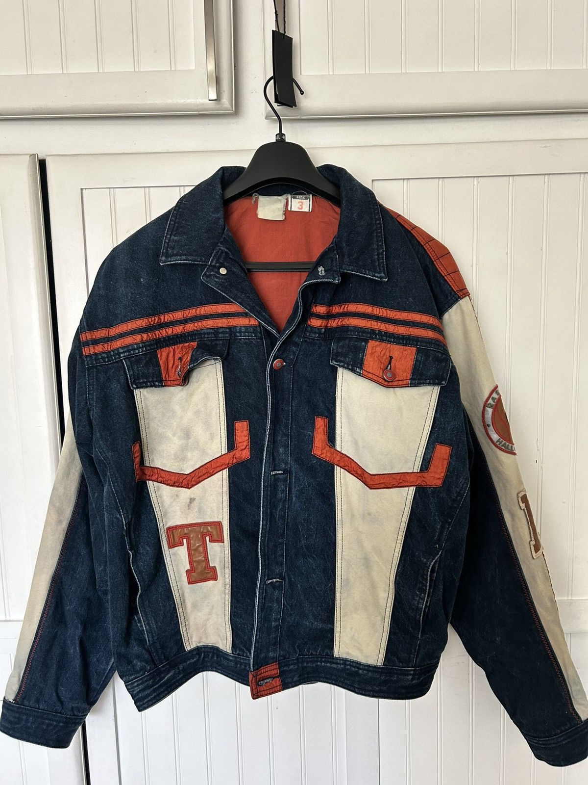 Other Vintage baseball Denim Jacket Patchwork 23 Y2K Distressed Size US L / EU 52-54 / 3 - 2 Thumbnail