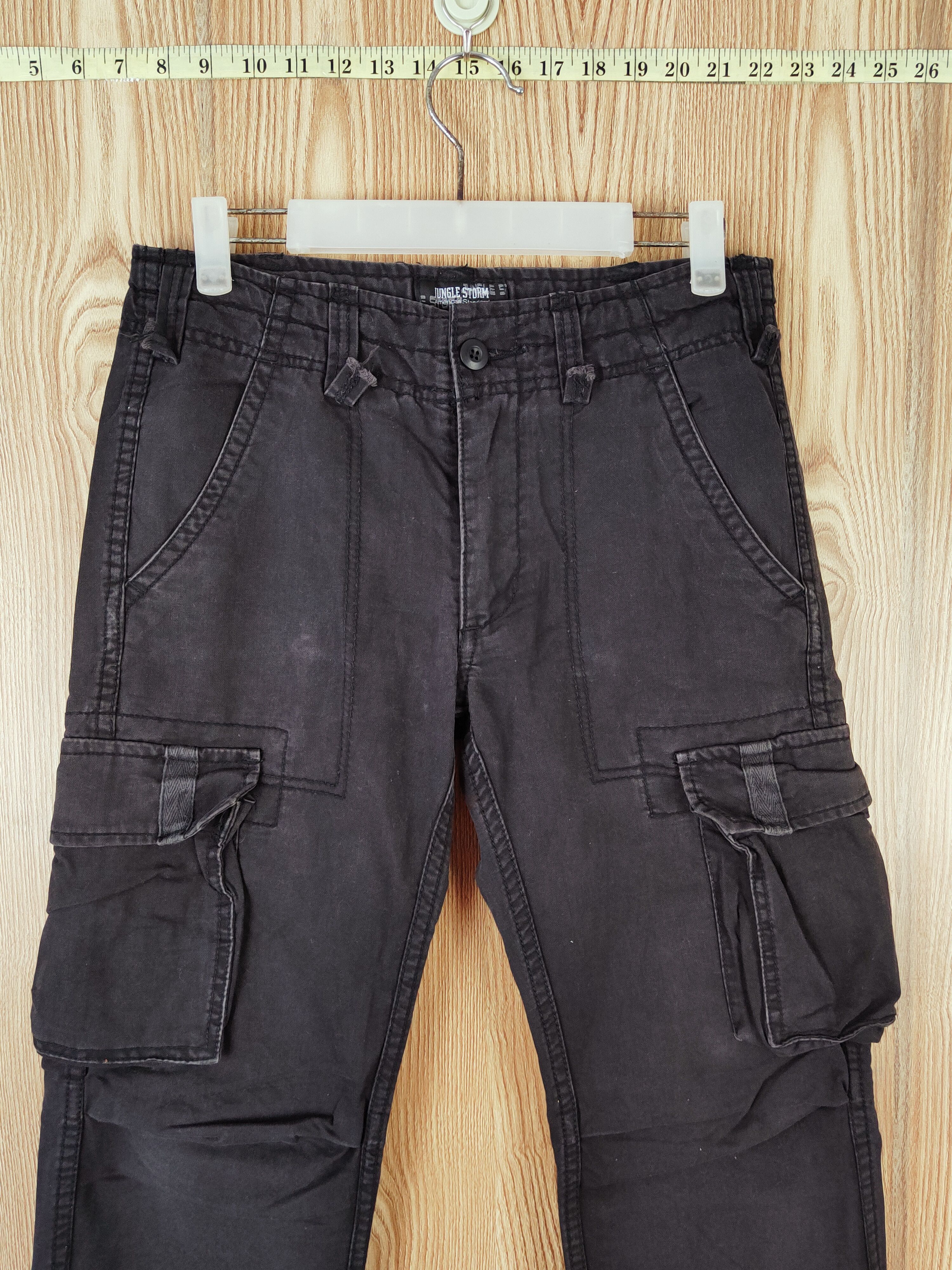 Japanese Brand Jungle Storm Black Multipocket Tactical Cargo Pants #W289 Size US 30 / EU 46 - 2 Thumbnail