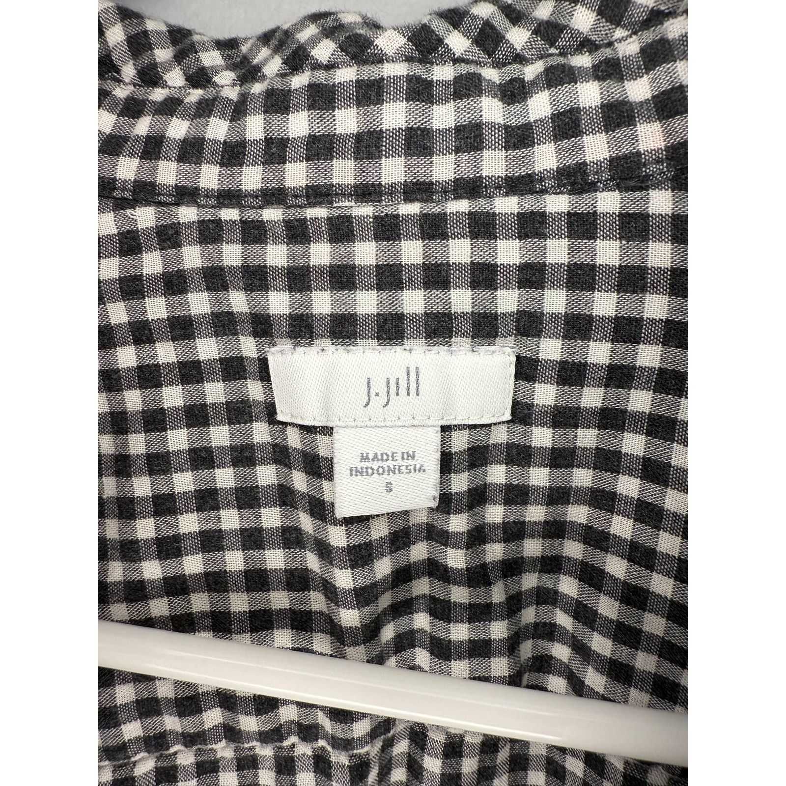 Other J. Jill Gingham Plaid Flannel Button-Up Shirt Black/White S Size S / US 4 / IT 40 - 7 Thumbnail