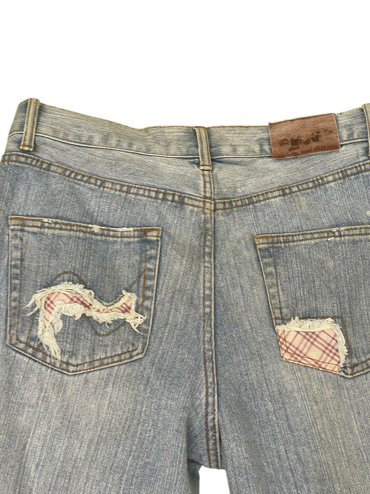 Japanese Brand Distress Jeans Nylaus Faded Blue Regular Fit 9🟦 Size US 32 / EU 48 - 15 Thumbnail