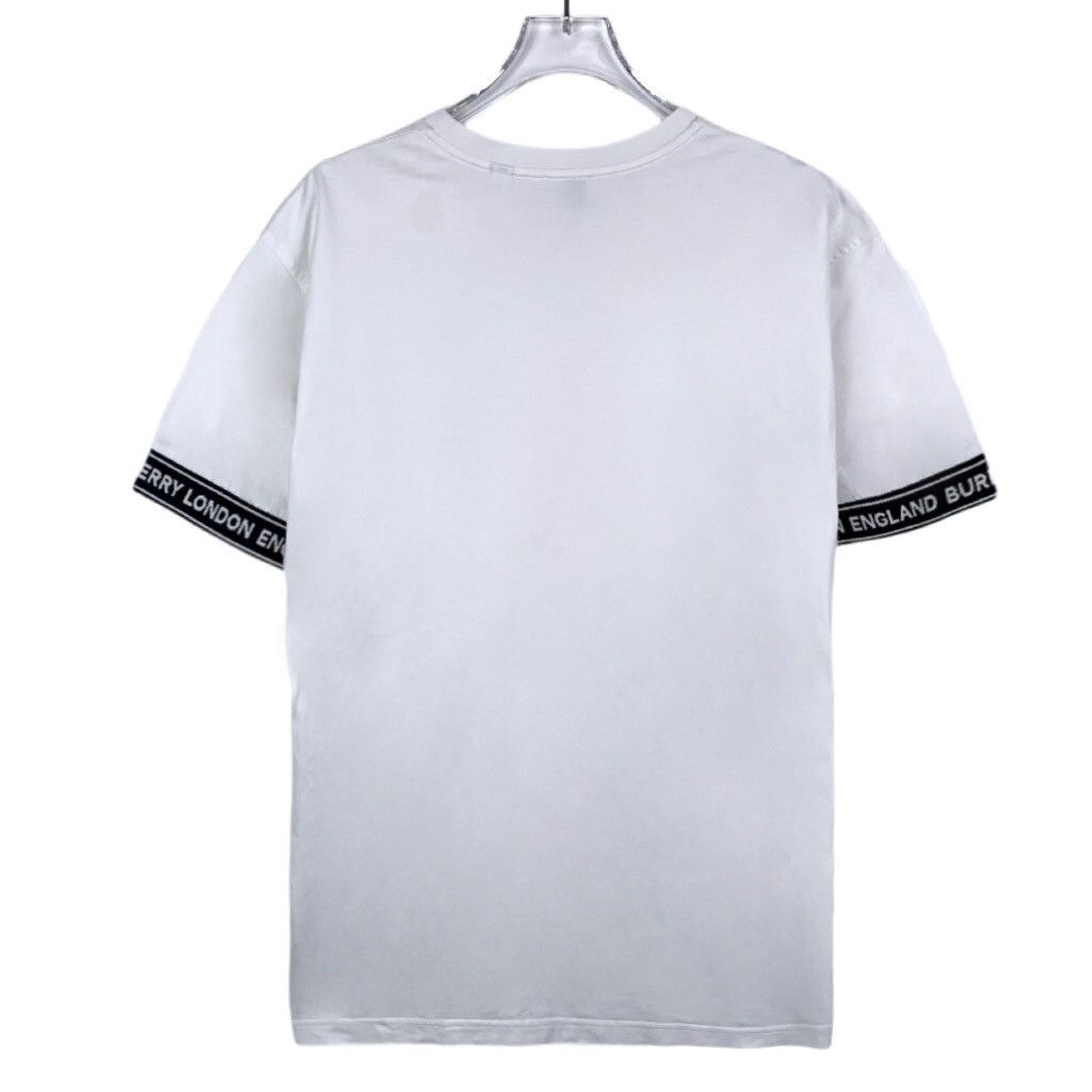 Burberry Burberry White Cotton Logo Tape Short Sleeve T-Shirt K26WX Size XXS / US 00 / IT 34 - 2 Thumbnail