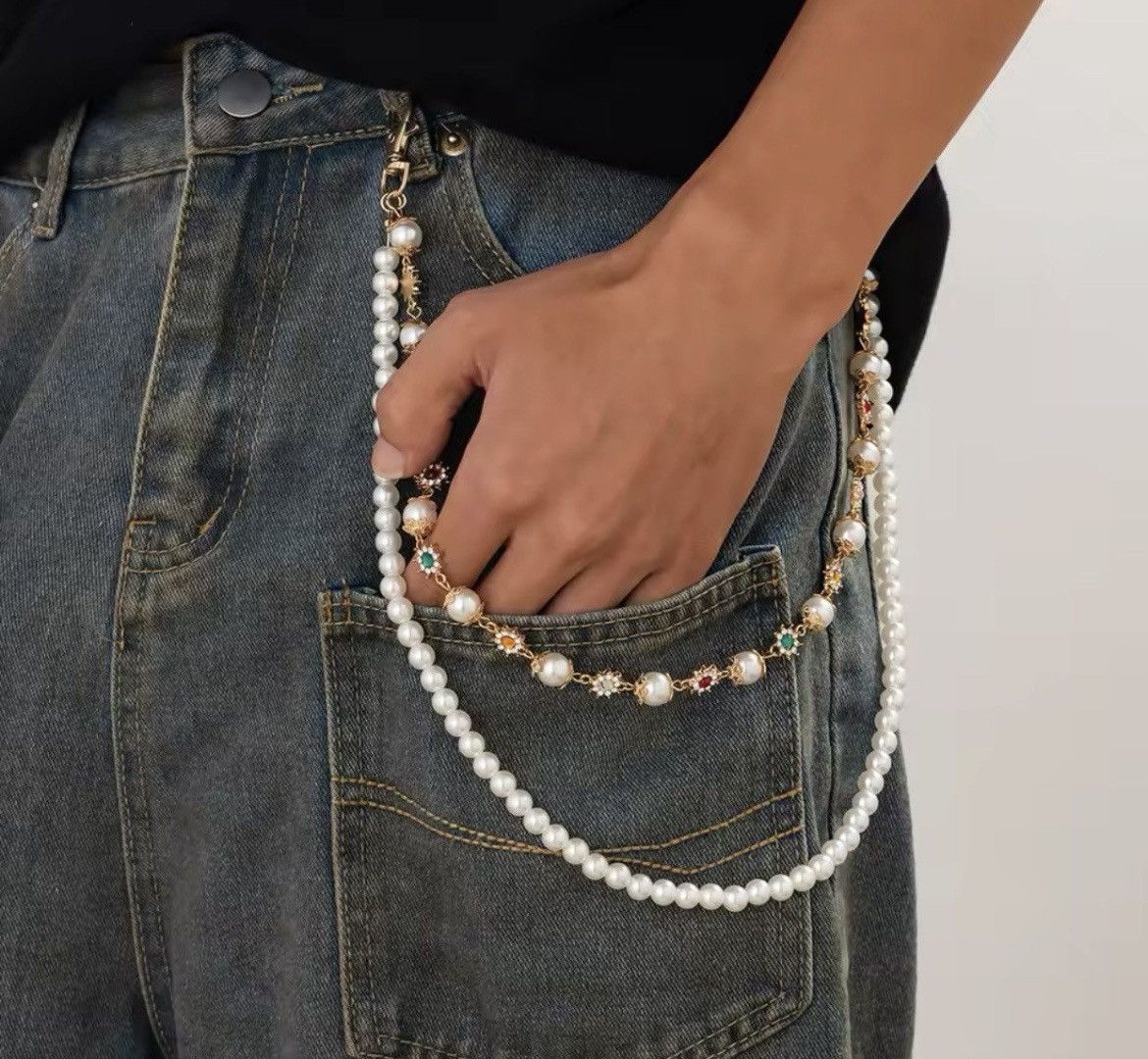 Other Exquisite Imitation Pearl Keychain Wallet Belt Chain Size ONE SIZE - 2 Thumbnail