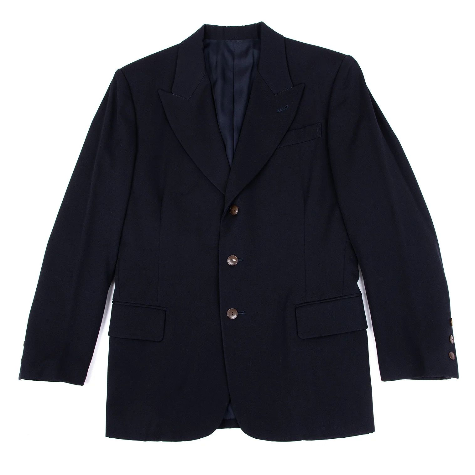 Jean Paul Gaultier Wool Peak Lapel Jacket in Navy, Size 48 Size US M / EU 48-50 / 2 - 1 Thumbnail