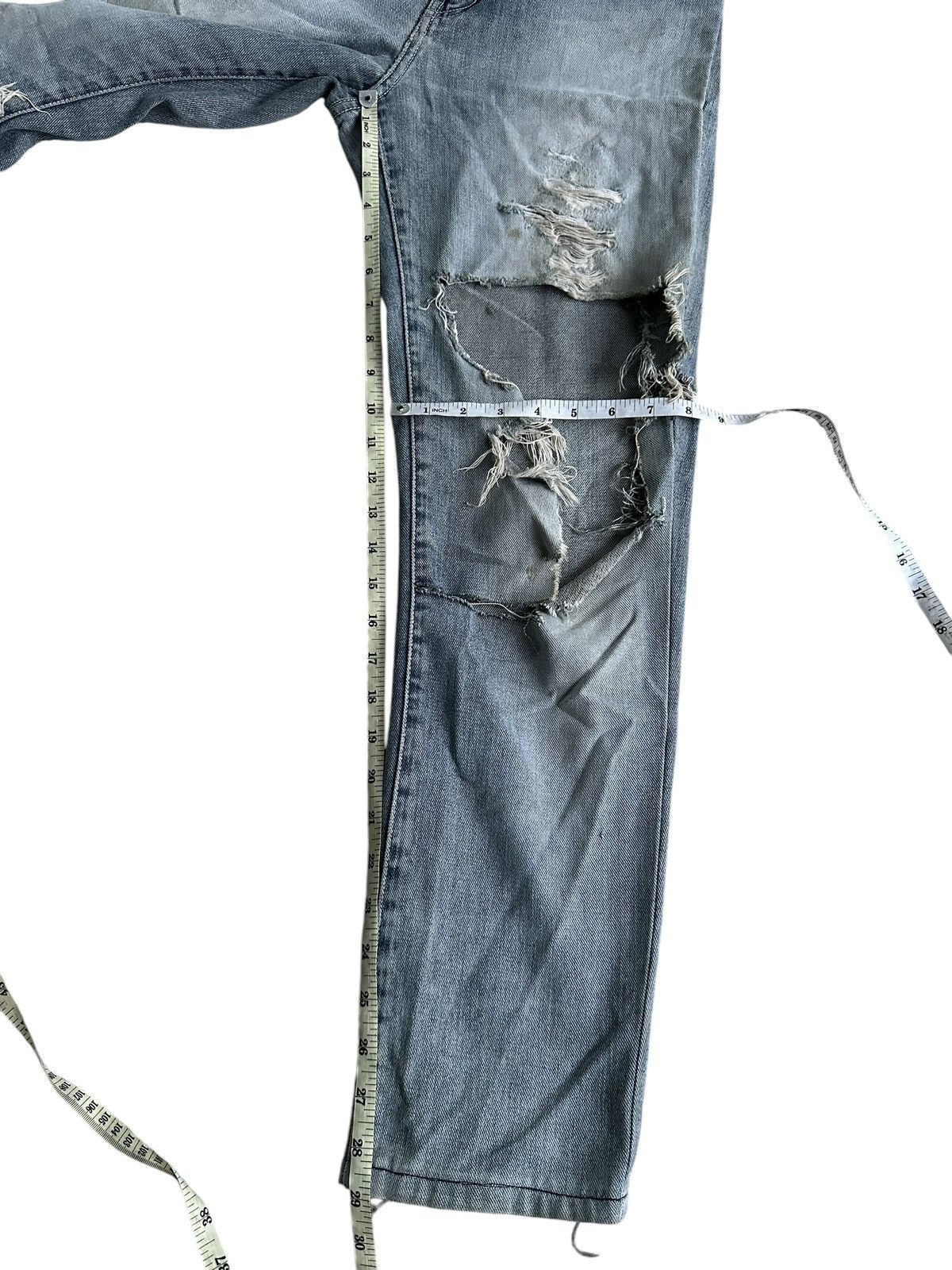 Drain Gang SICK DISTRESSED JEANS CRAZY WASHED HOMELESS PUNK STYLE Size US 30 / EU 46 - 15 Thumbnail